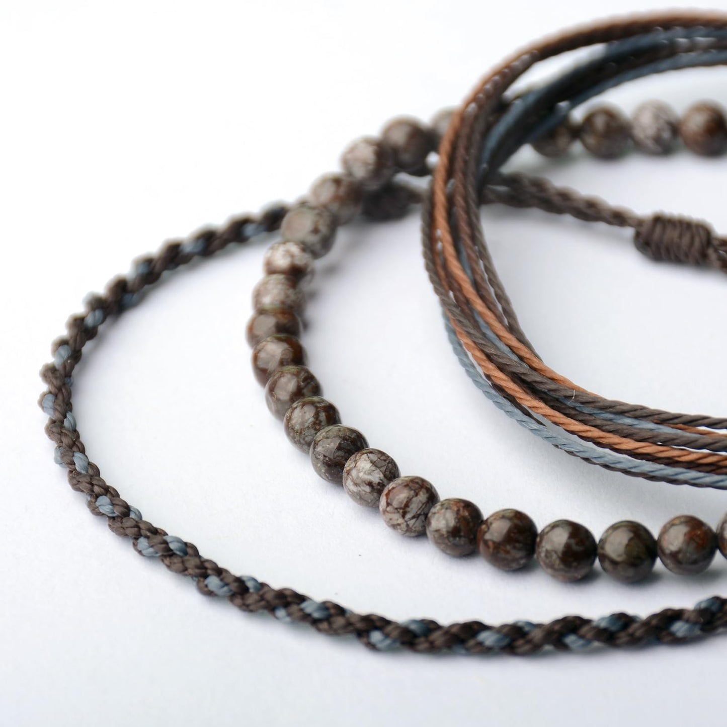 Handmade Natural Stone Beaded Healing Bracelet Gift for Men Adjustable Rope String Bracelet (snowflake, Adjustable)