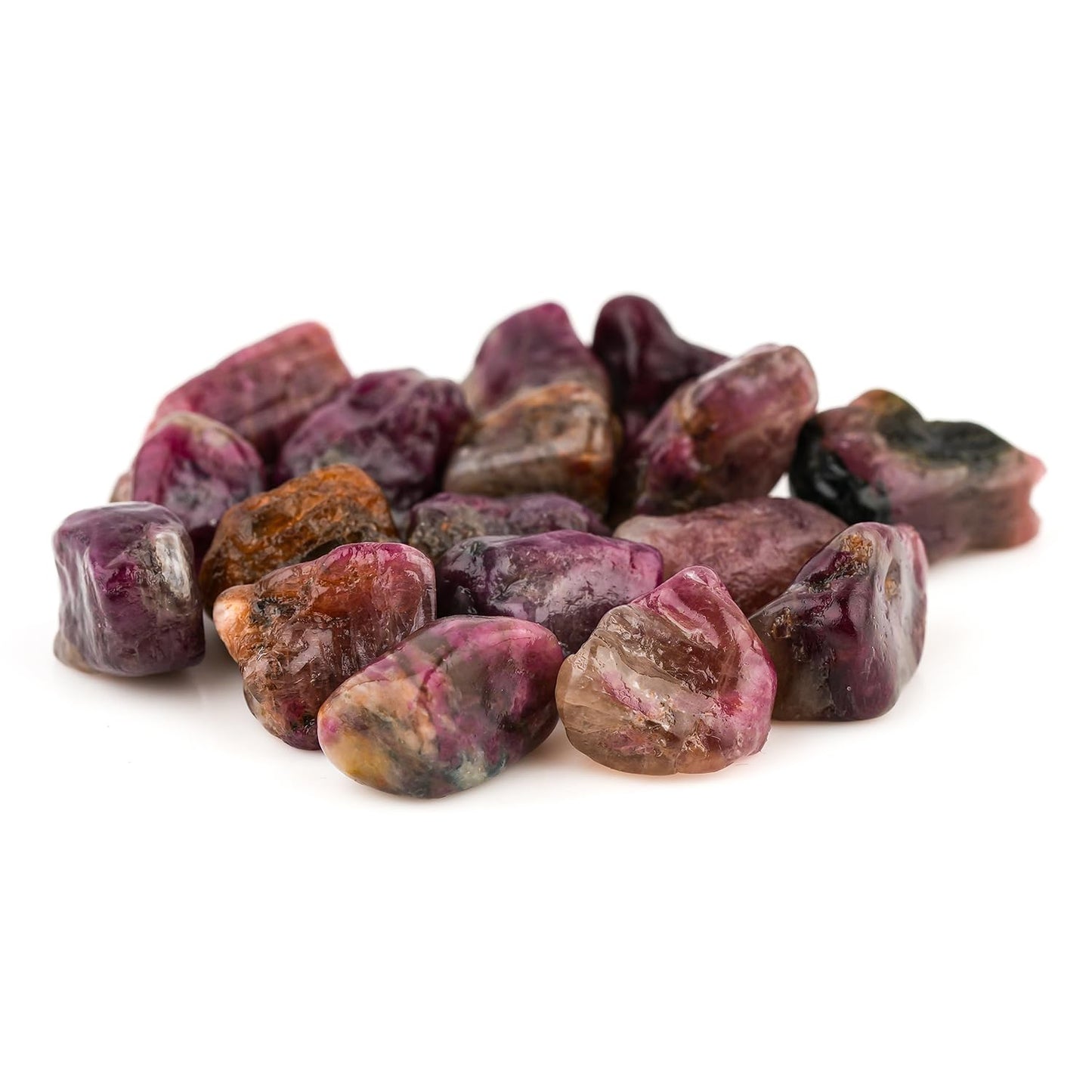 ColouredRocks 100 carats Pink Tourmaline Crystals, Raw Stones, Rough Gemstones, Jewelry Making Supply, Cabbing, Polishing, Cutting, DIY, Crafts (16+pcs) (10-15mm)