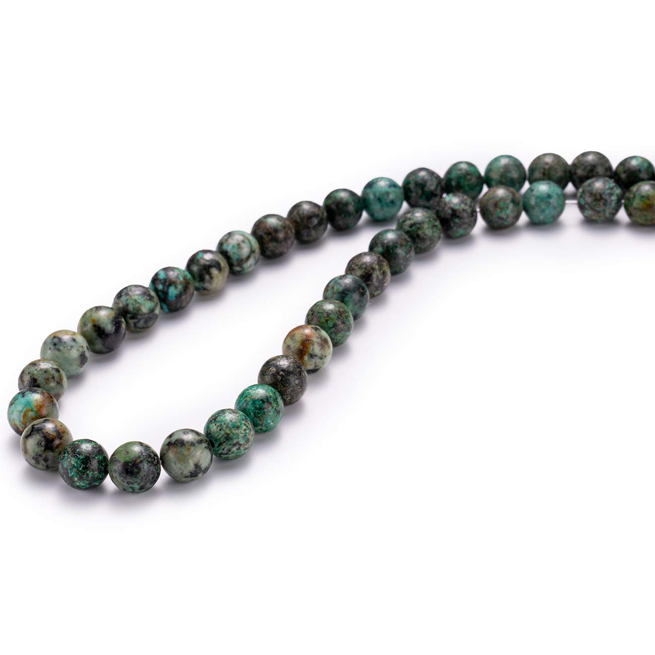 BEADIA Natural African Turquoise Stone Round Loose Semi Gemstone Beads for Jewelry Making 10MM 38PCS