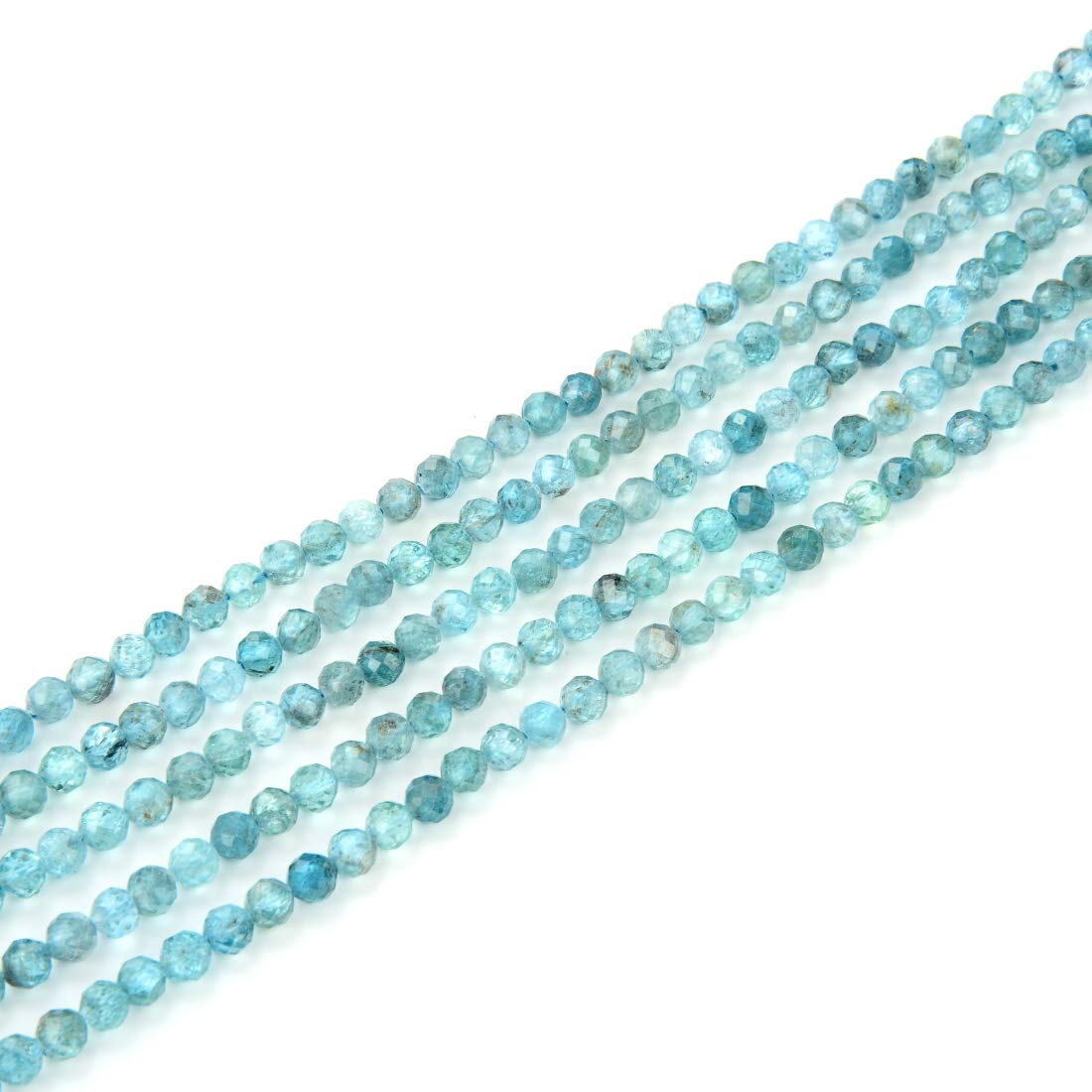 1 Strand Adabele Natural Faceted South Africa Apatite Healing Gemstone 4mm (0.16 Inch) Tiny Small Round Loose Beads Gem Stone Spacer (84-90pcs) for Jewelry Making GH-D1