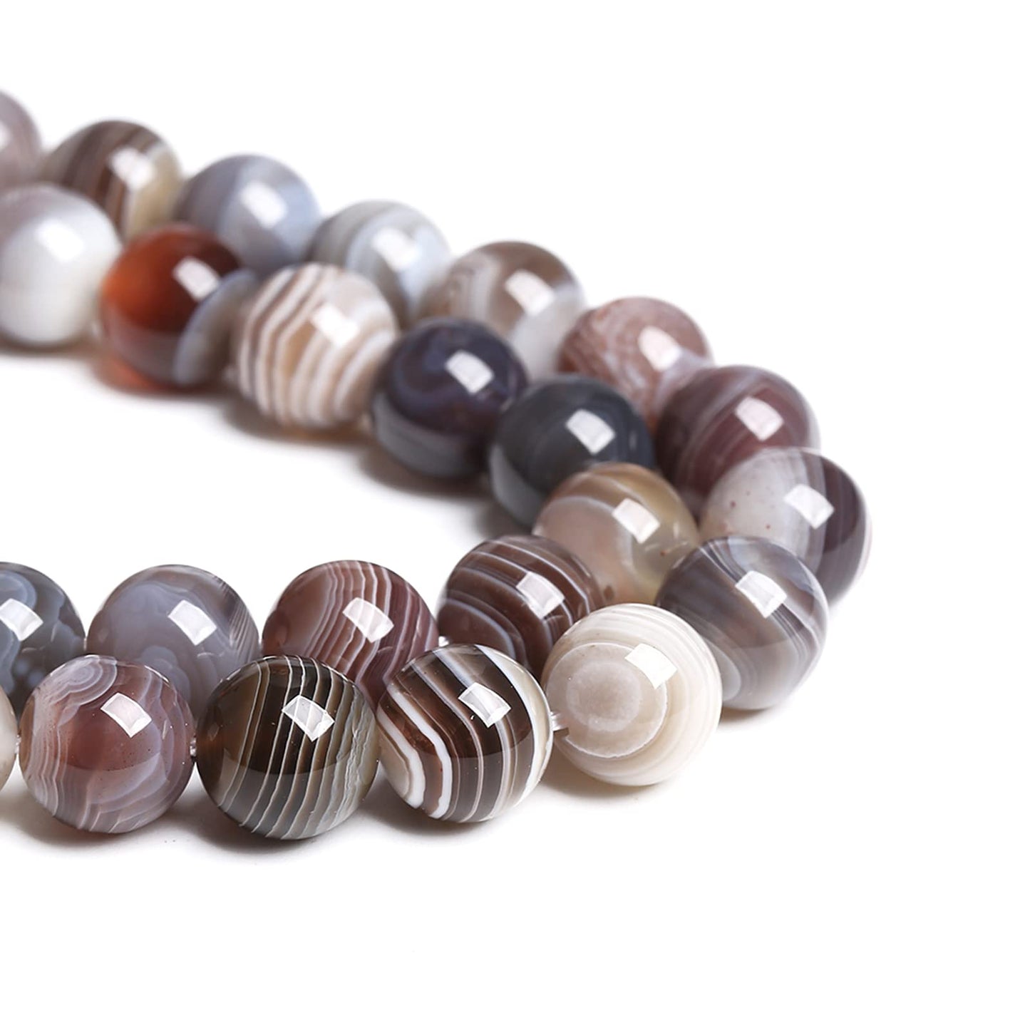 12MM 32PCS Natural Gemstone Stone Botswana Sardonyx Agate Beads for Jewelry Making DIY Bracelet