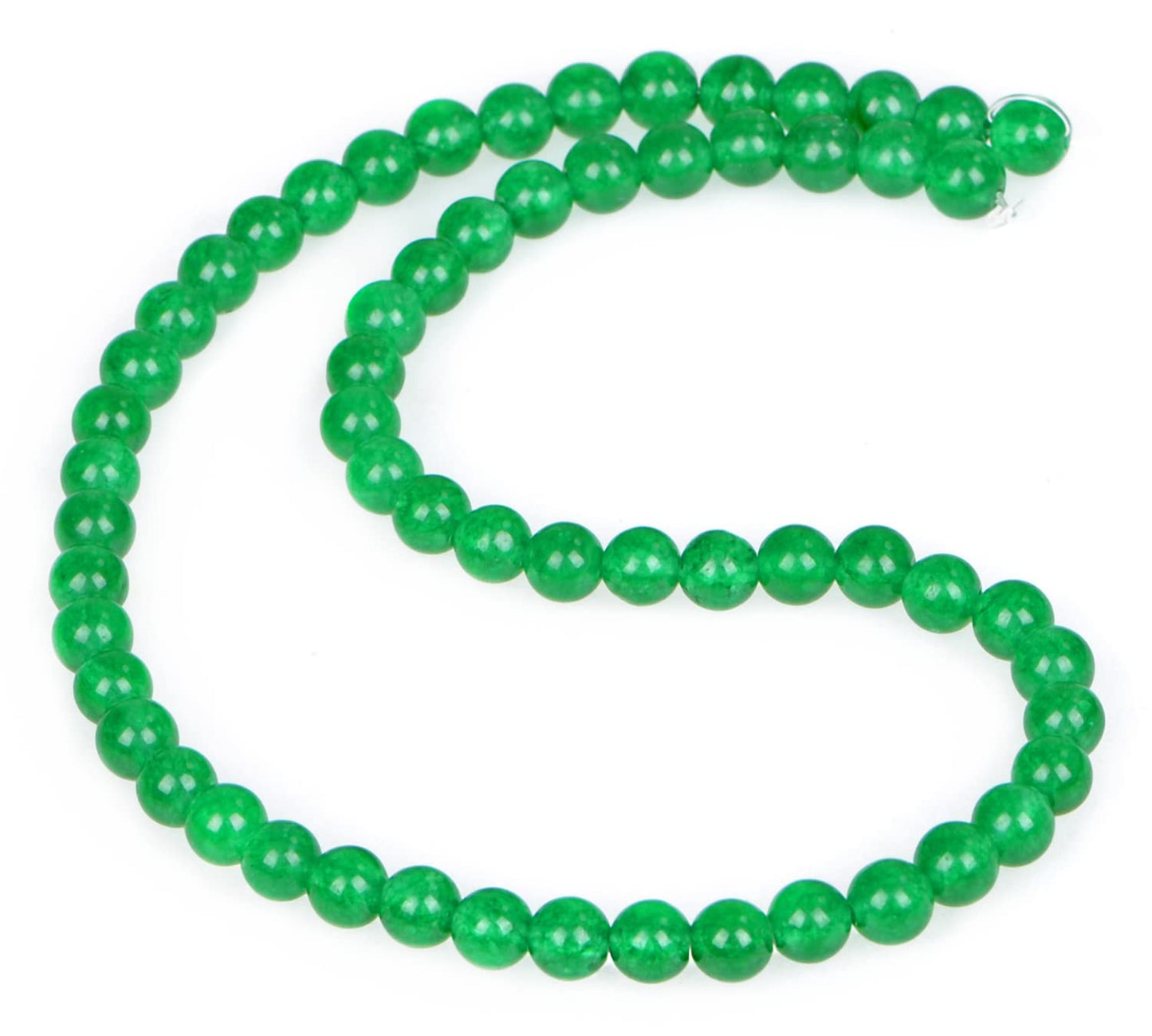 AD Beads Natural Gemstone Round Loose Beads 15" for Bracelet Necklace Earrings Jwelery Making Crafts DIY (6mm, Green Jade)