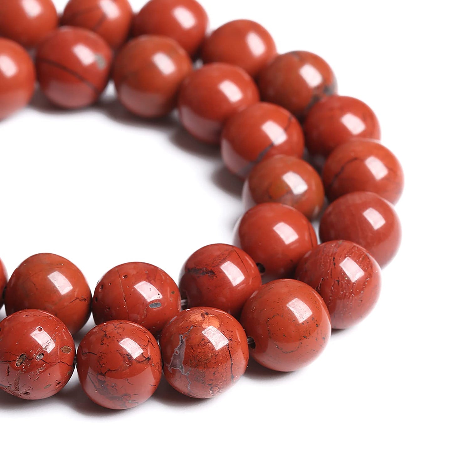 4MM 86PCS Natural Stone Chinese Red Jaspers Spacer Beads for Jewelry Making DIY Bracelet