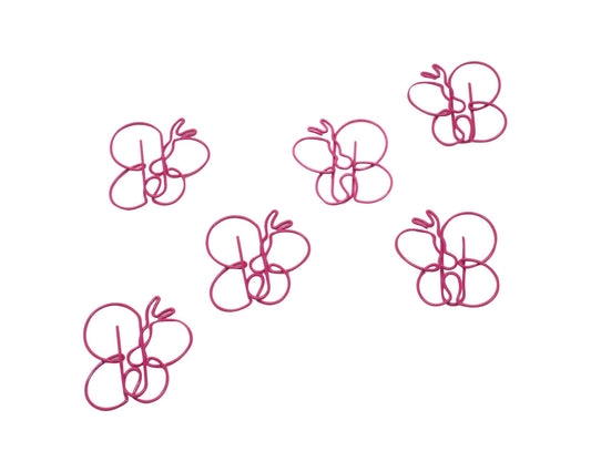 Butterfly Shaped Paper Clips (100 Count) – Pink Decorative Paper Clips for Office, School & Gifts – Round Tin Included – Butler in the Home