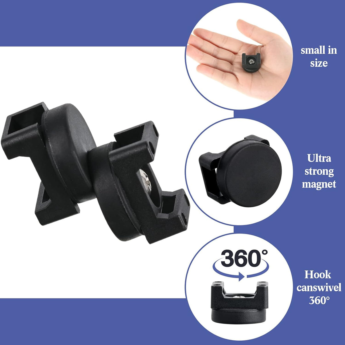 Yookeer Magnetic Zip Tie Mount Base Black Magnetic Cable Clips Wire Holder Multipurpose Cable Ties Management Base