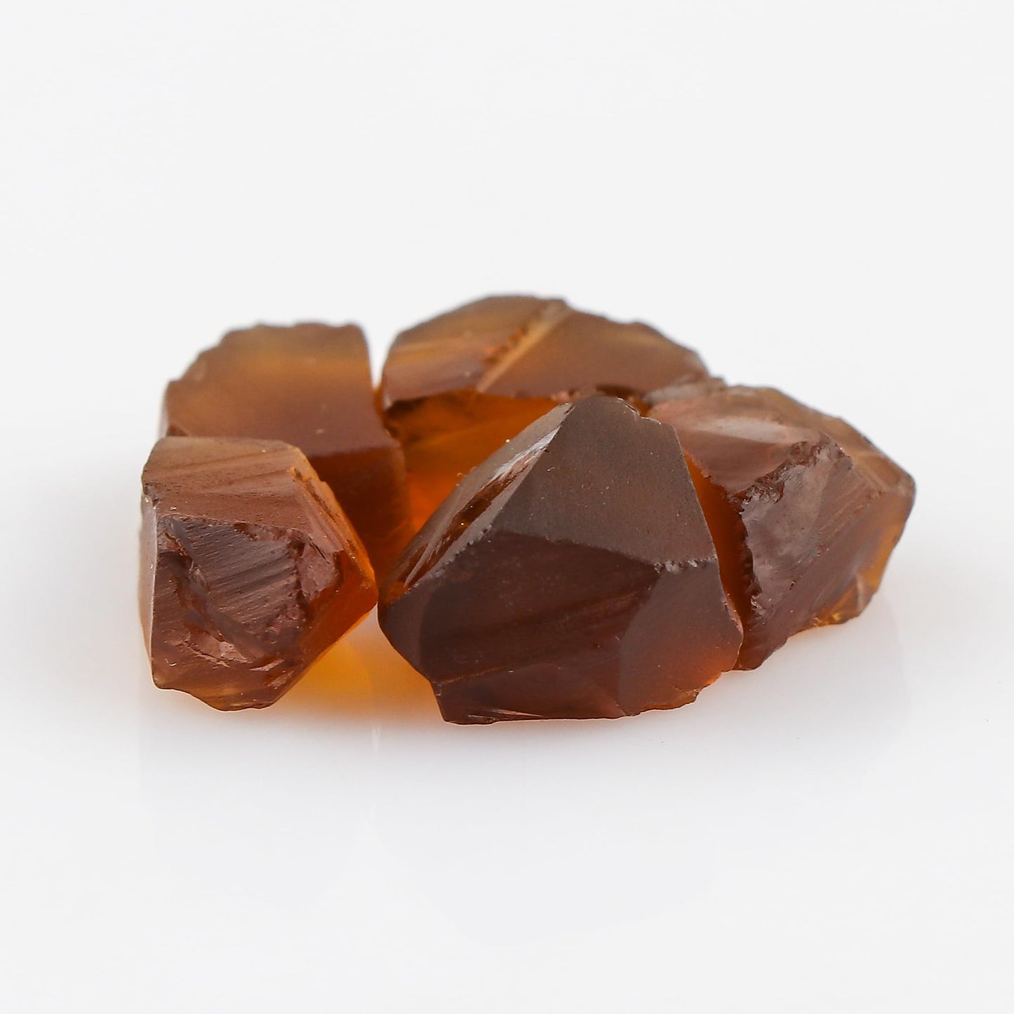 CRYSTALINES 5pcs Natural Raw Cognac Quartz Gemstone, Wholesale Assorted Rough Crystals, Untreated Bulk Loose Stones Supplies, DIY Craft-Jewelry Making, Birthday, Gem Collection