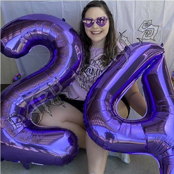 Purple Number 3 Balloon - 40 Inch 3rd Birthday Celebration Decoration for Kids & Adults