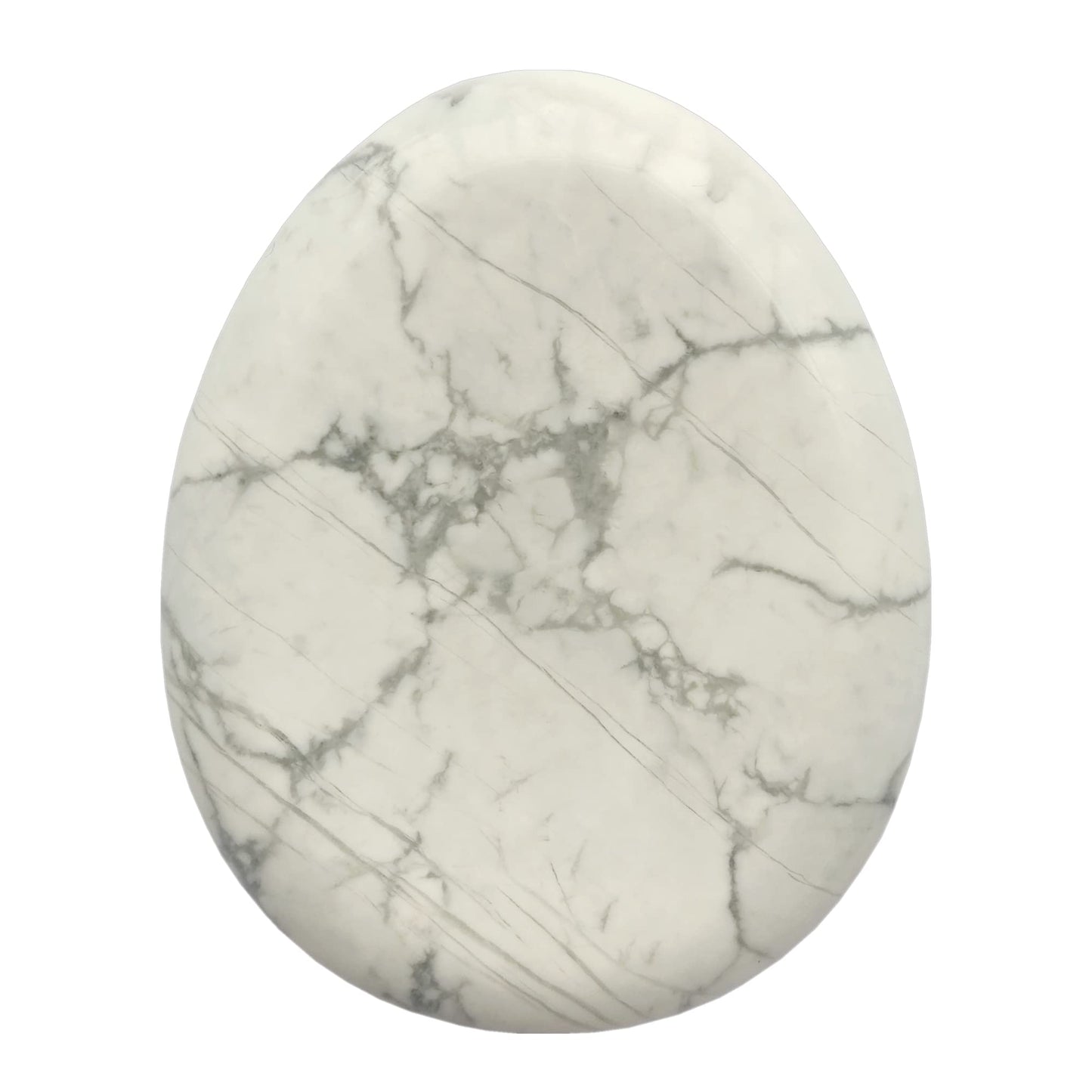 Bacatgem White Howlite Turquoise Water Drop Chakra Thumb Worry Stone,Stress Relax Healing Reiki Crystal Pocket Palm Stones