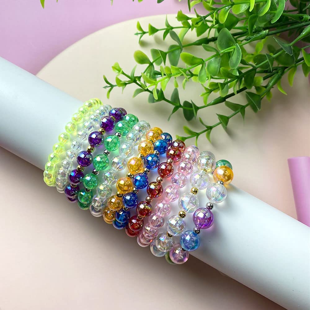 1500 Pcs 4mm Acrylic Round Beads AB Colors Round Spacer Beads for Earring Bracelet Necklace Key Chains Jewelry DIY Craft Making (Clear AB)