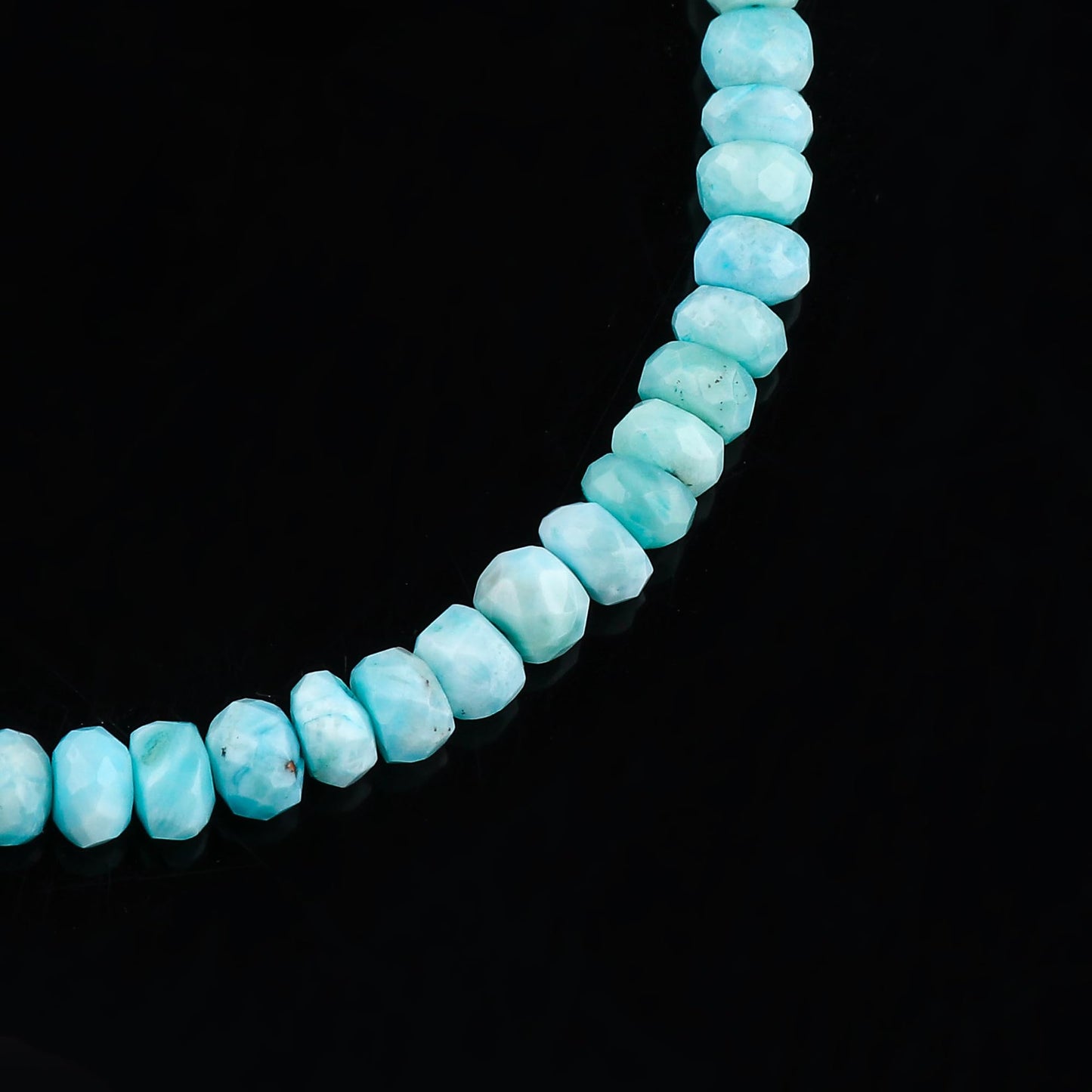 CRYSTALINES Natural Sky Blue Larimar Gemstone Bolo Bracelet, Faceted Beads Stones, Handmade Hypoallergenic Bohemian Jewelry for Women, Healing Crystals, Adjustable Silver Plated 6+4inch, Birthday Gift