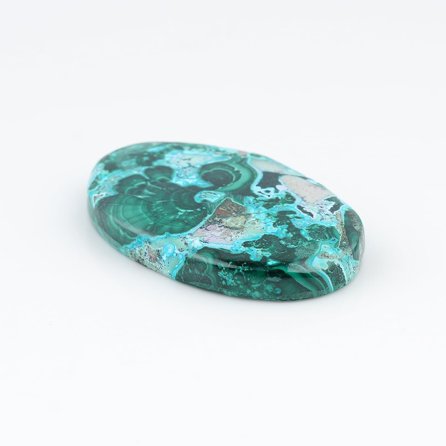 ColouredRocks (40x25mm+ BIG AZURITE MALACHITE, Natural Cabochon Crystals, Loose Gemstone, Wholesale Polished Supply, Jewelry Making, DIY Craft, Gem Collection