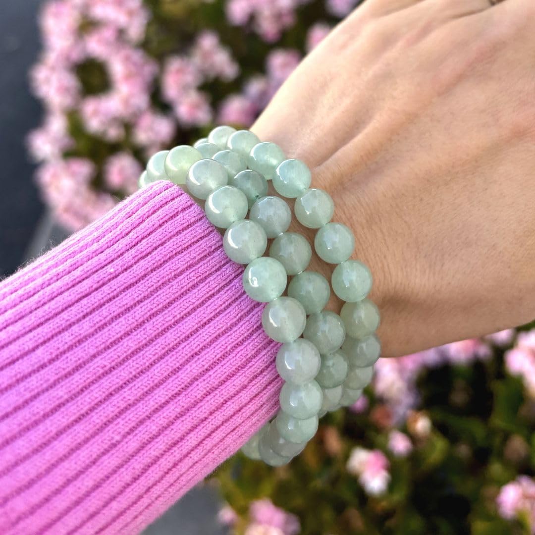 Adabele Real Natural Green Aventurine Gemstone Beaded Bracelet 8 inch Stretch Chakra Healing Crystal Stone Jewelry Women Mom Gift (Unisex) GB8-C22