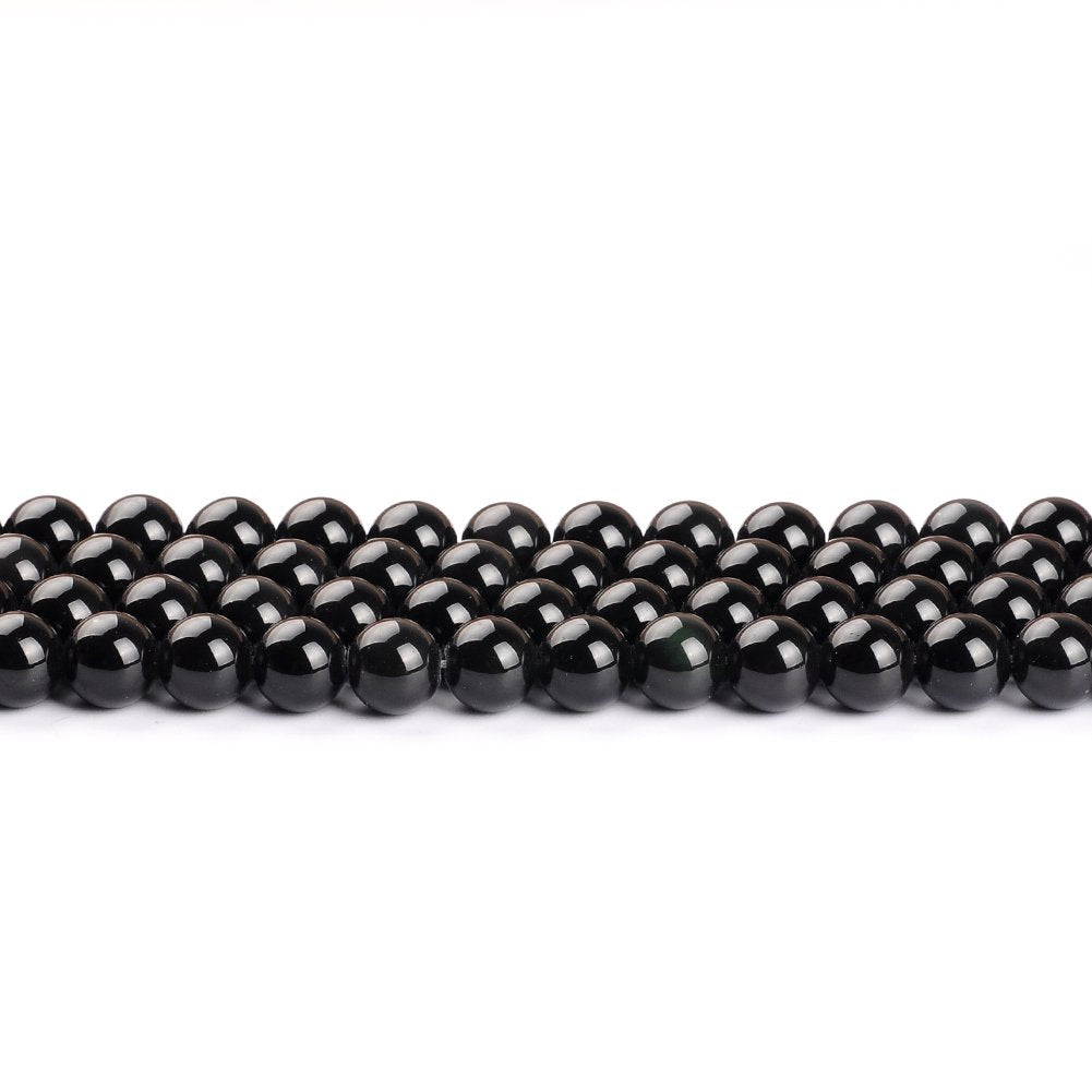 Natural Stone Beads 18mm Obsidian Gemstone Round Loose Beads Crystal Energy Stone Healing Power for Jewelry Making DIY,1 Strand 15"