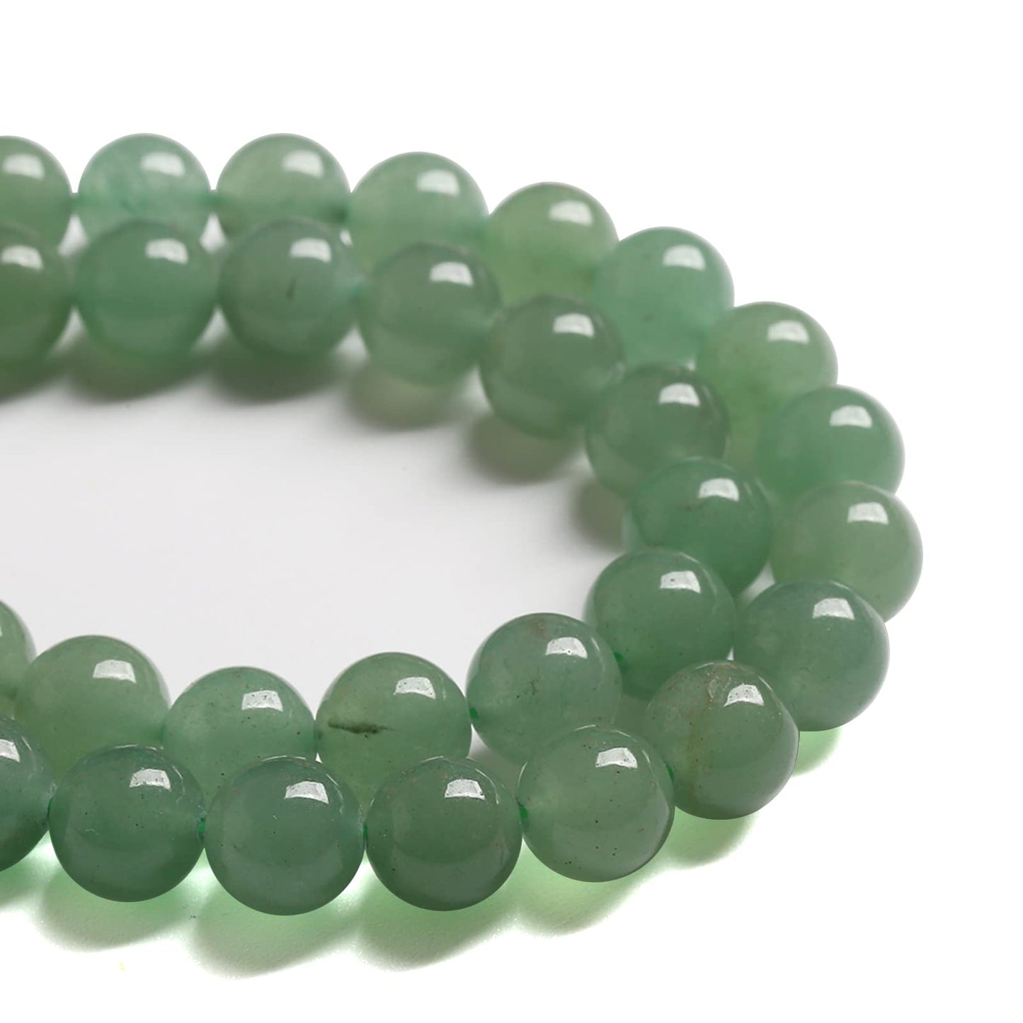 8MM 46PCS Natural Stone Green Aventurine Gemstone Loose Beads for Jewelry Making DIY Bracelet 1 Strand