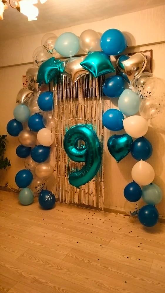 Teal Blue Number 3 Balloon - 40 Inch Birthday Decoration for Kids & Women Parties