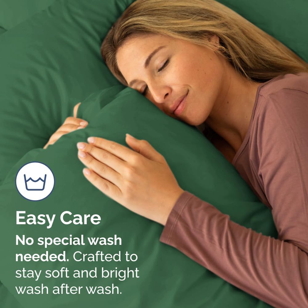 Skiennix Body Pillowcases Set of 4 | Soft, Breathable 20x54 Long Pillow Covers - Emerald Green, Fade-Free & Machine Washable