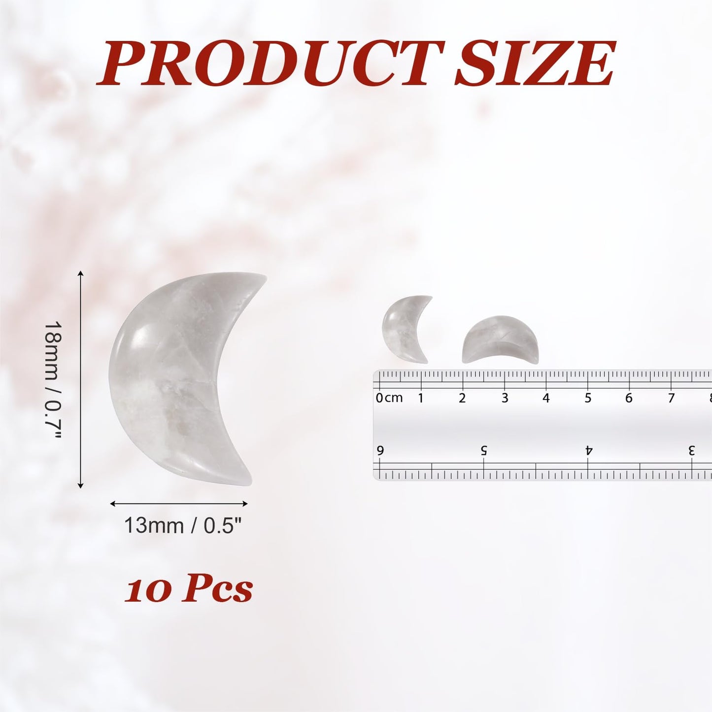 MECCANIXITY 10 Pcs Moon Crystal Worry Stone, 0.5 Inch Length Natural Agate Moon Gemstone Bulk, Carved Pocket Stones for Meditation Balancing Pendant Decor