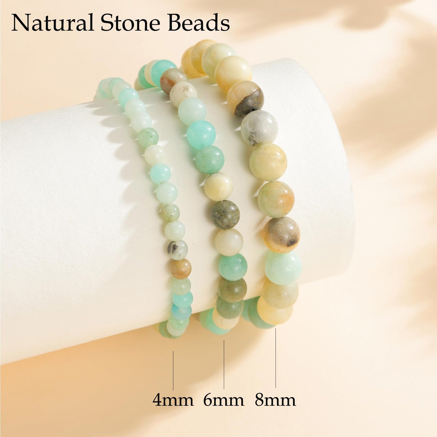 Udolfly Womens Crystal Beaded Bracelets for Women Men Protective Energy Bracelet Natural Gemstone Bead Bracelet 4mm Amazonite