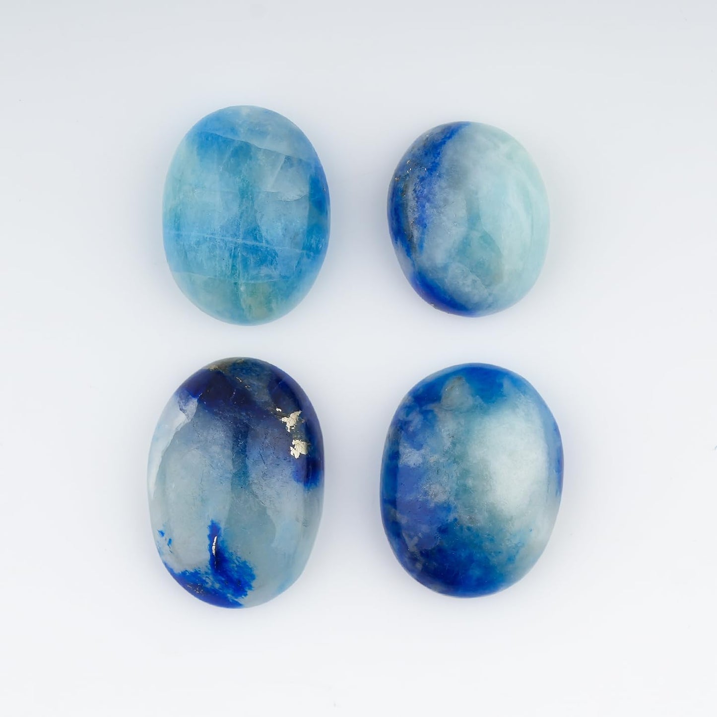 ColouredRocks (4 pcs. A++ COPPER AFGHANITE, Oval Shape, Natural Cabochon Crystals, Loose Gemstone, Wholesale Polished Supply, Jewelry Making, DIY Craft, Gem Collection (10-15 mm free size)