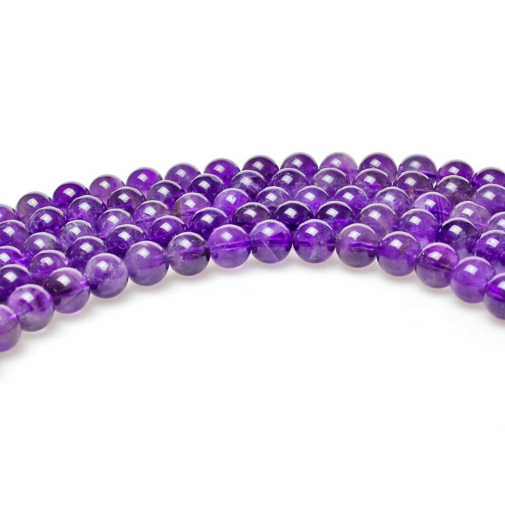 MJDCB 5A Natural South Africa Amethyst Gemstone Round Stone Beads for Jewelry Making DIY Bracelet Necklace (12mm)