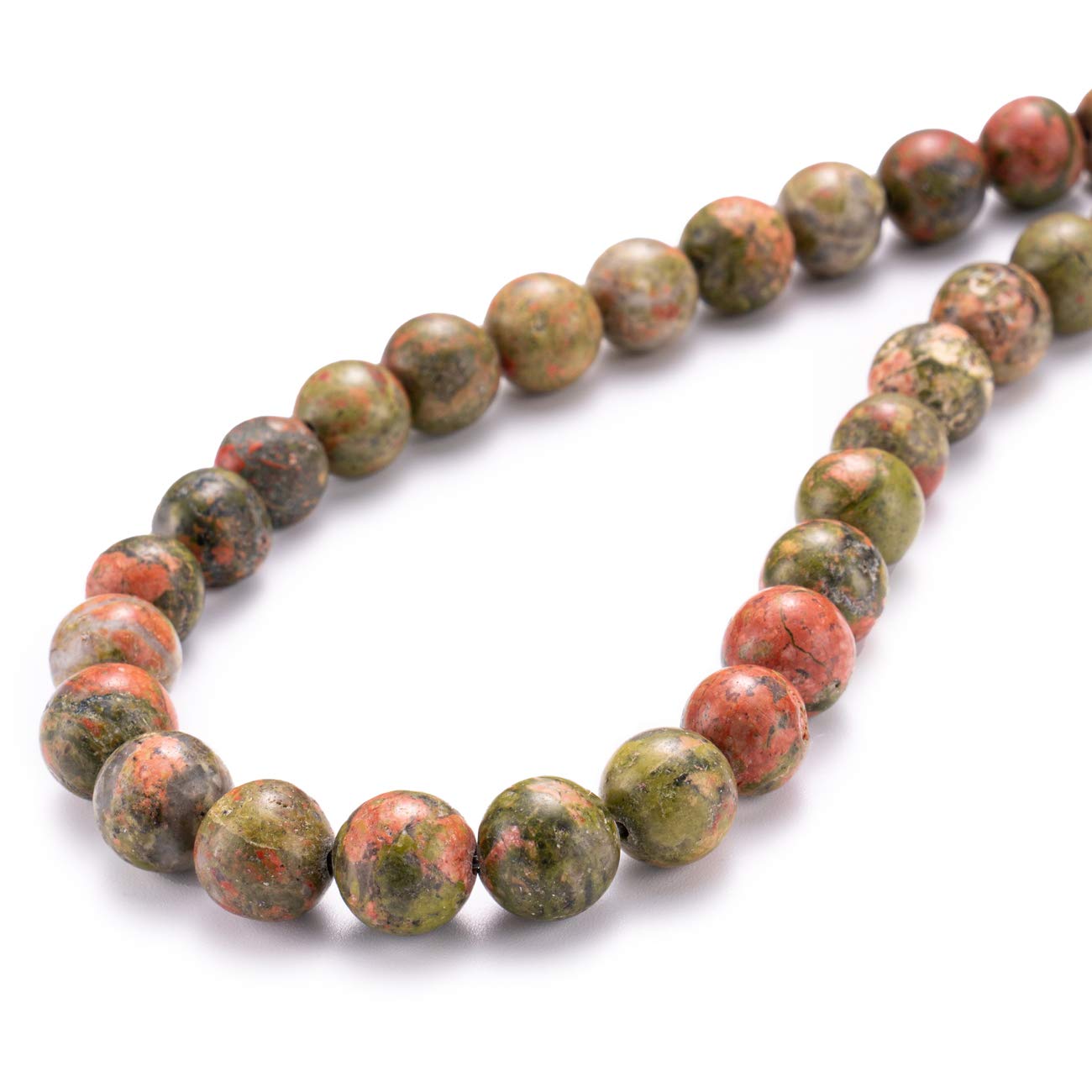 BEADIA Natural Unakite Stone Round Loose Semi Gemstone Beads for Jewelry Making 6MM 61PCS