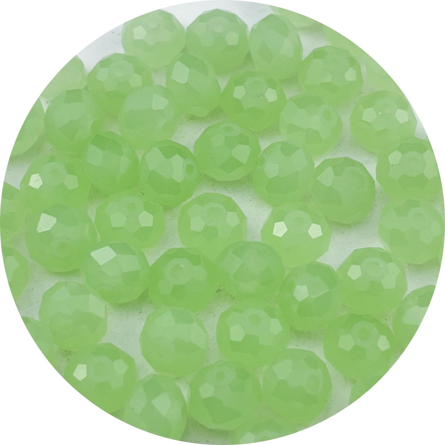 Pinhoollgo 200pcs 6mm Crystal Glass Beads Faceted Rondelle Glass Spacer Beads for Bracelets Necklace Pendants Earrings Key Chains Jewelry Making(Light Green Jade)