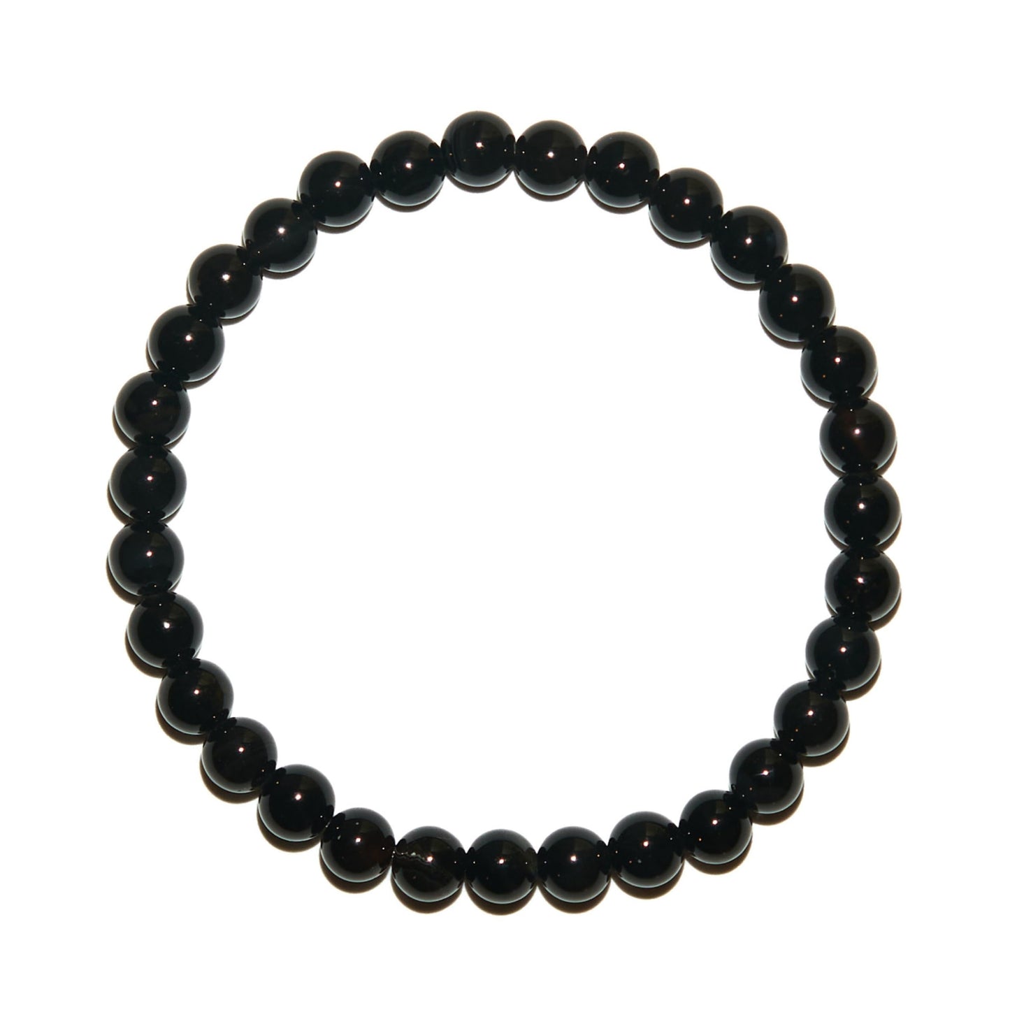 BANANE LAB Black Onyx Bracelet for Men Women 6mm - Real Natural Crystal Bead Stretch Bracelets - Standard 6.5" Wrist Fit with DIY Repair Kit (Elastic String & Extra Beads) - Classic Healing Jewelry
