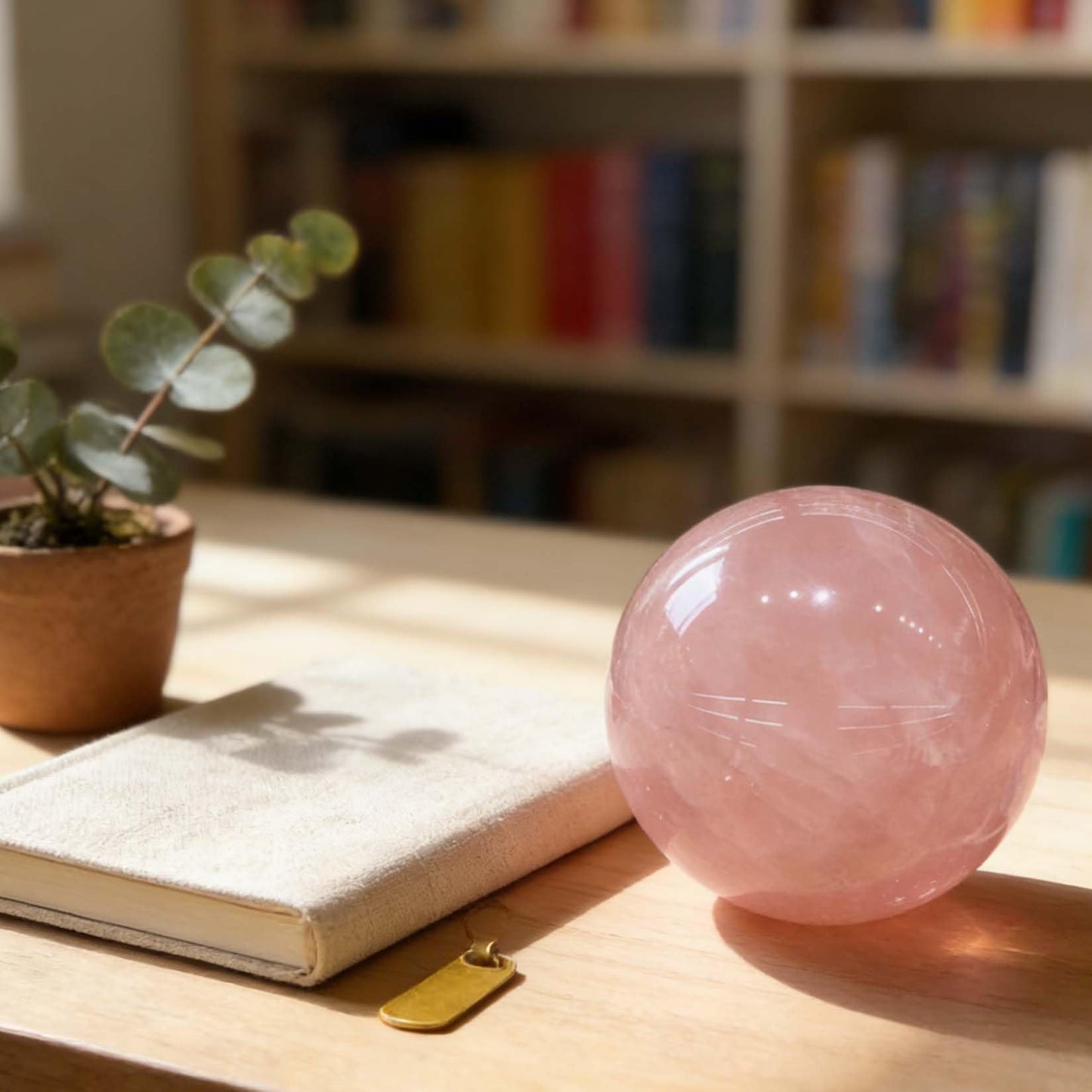 AierCrystal Natural Stone Crystal Sphere Feng Shui Home Decoration Ball Positive Energy Scrying Orb for Meditation Tool for Spiritual Space Purification Globe Diameter 4-5cm Pink Crystal Sphere