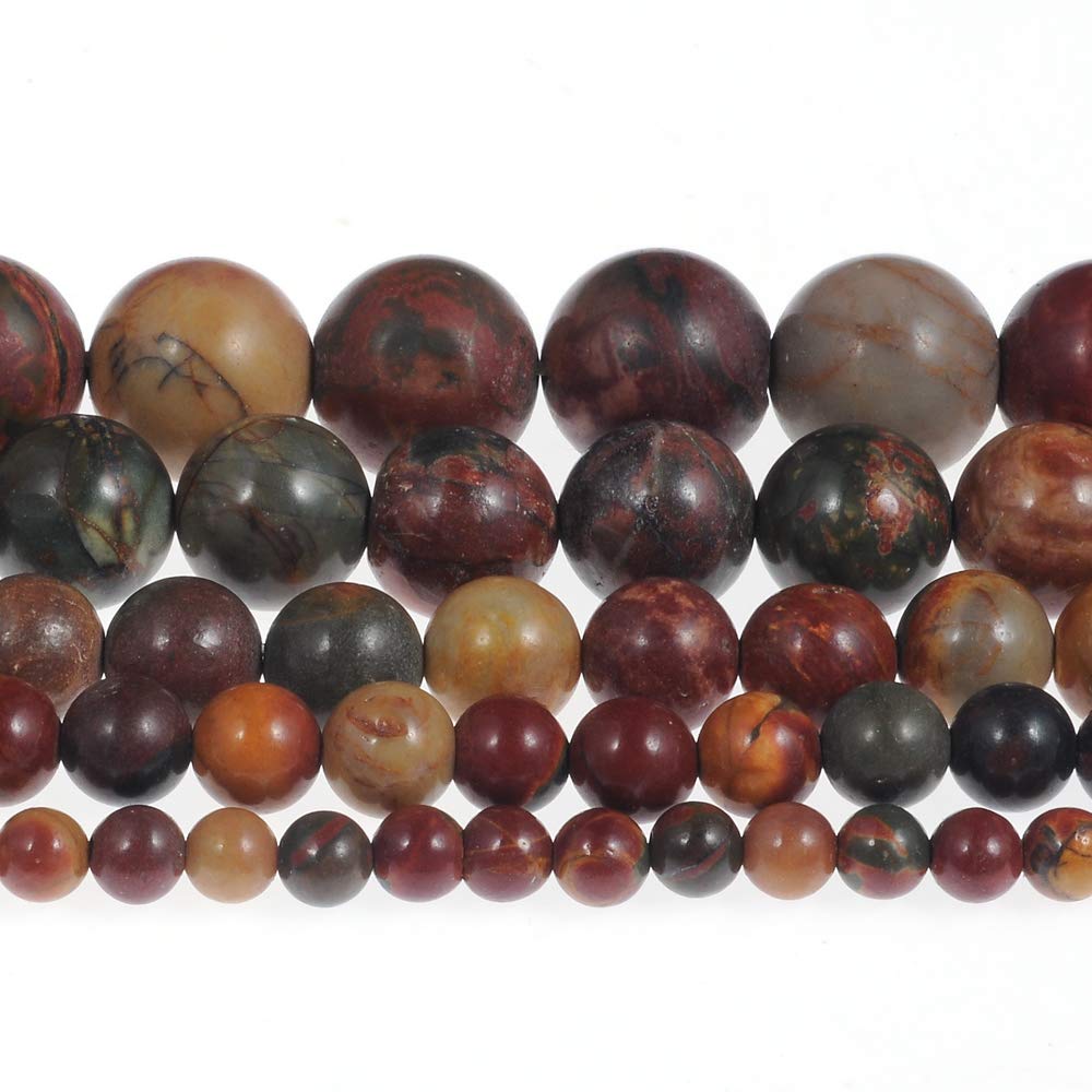Natural Stone Beads 10mm Picasso Gemstone Round Loose Beads Crystal Energy Stone Healing Power for Jewelry Making DIY,1 Strand 15"