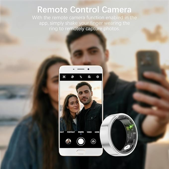 Smart Health Rings for Women Men, Fitness Tracker with Heart Rate, Blood Oxygen, HRV, Sleep Tracker, Step Tracker, No Subscription Fee, IP68 Waterproof Smart Ring for iphone & Android (Silver 12#)
