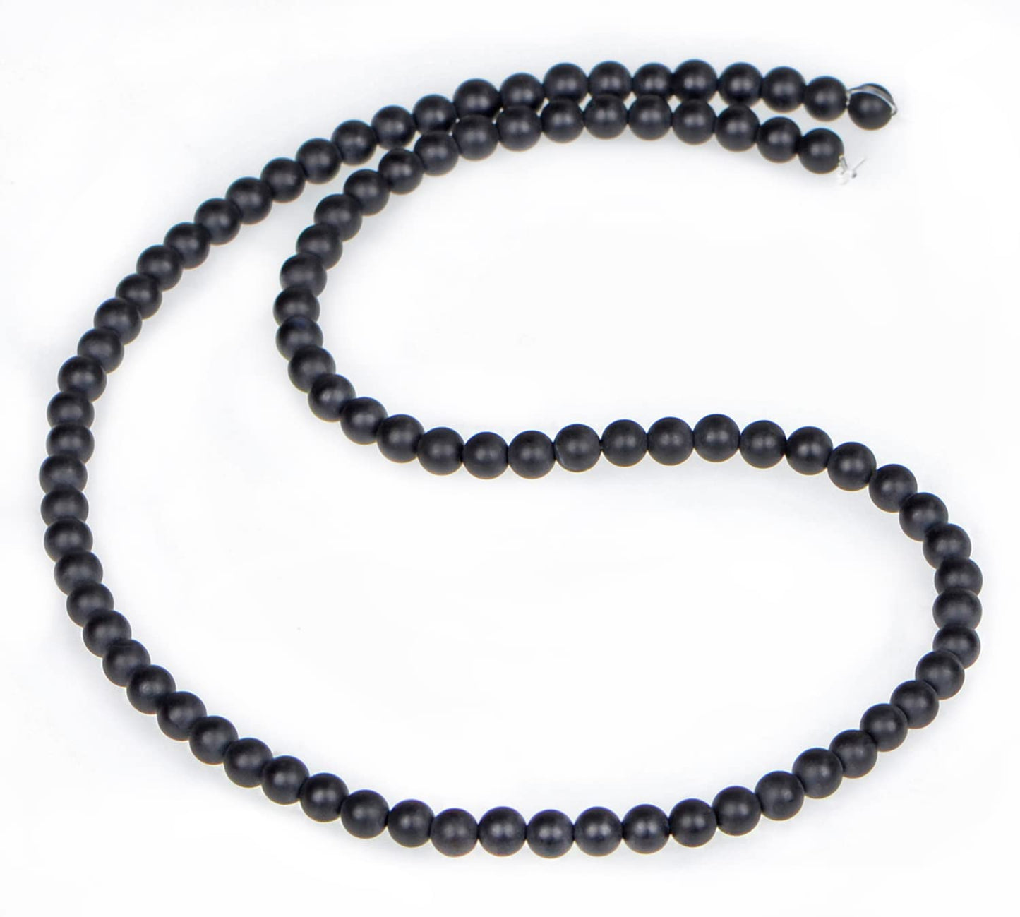 AD Beads Natural Gemstone Round Loose Beads 15" for Bracelet Necklace Earrings Jwelery Making Crafts DIY (4mm, Matte Black Onyx)