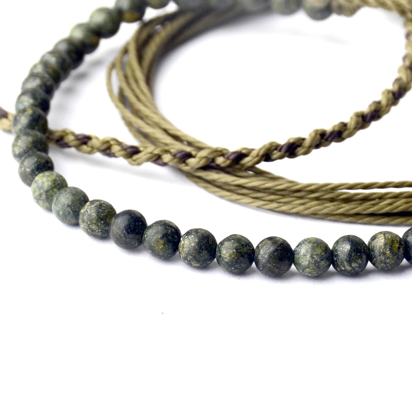 Handmade Natural Stone Beaded Healing Bracelet Gift for Men Adjustable Rope String Bracelet (Tibetan Jasper, Adjustable)