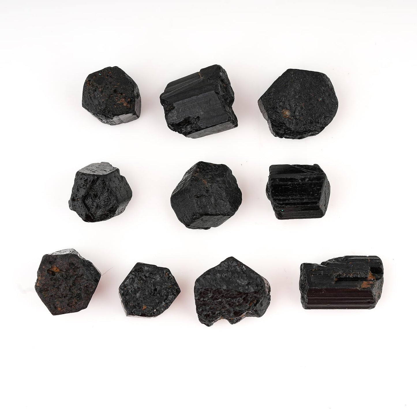 ColouredRocks 100 carats Black Tourmaline Crystals, Raw Stones, Rough Gemstones, Jewelry Making Supply, Cabbing, Polishing, Cutting, DIY, Crafts (8-10pcs) (8-12mm)