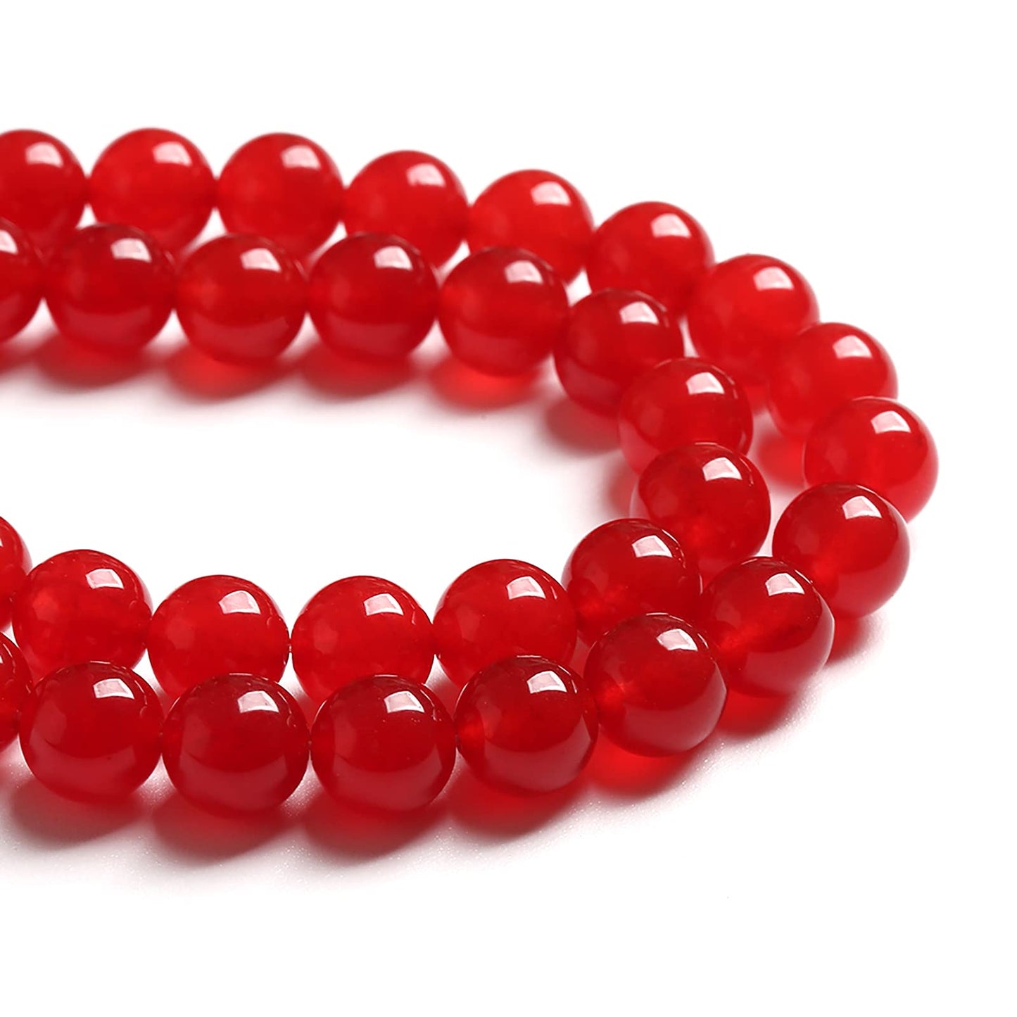 6MM 60PCS Natural Stone Red Chalcedony Jade Round Loose Beads for Jewelry Making DIY Bracelet Necklace