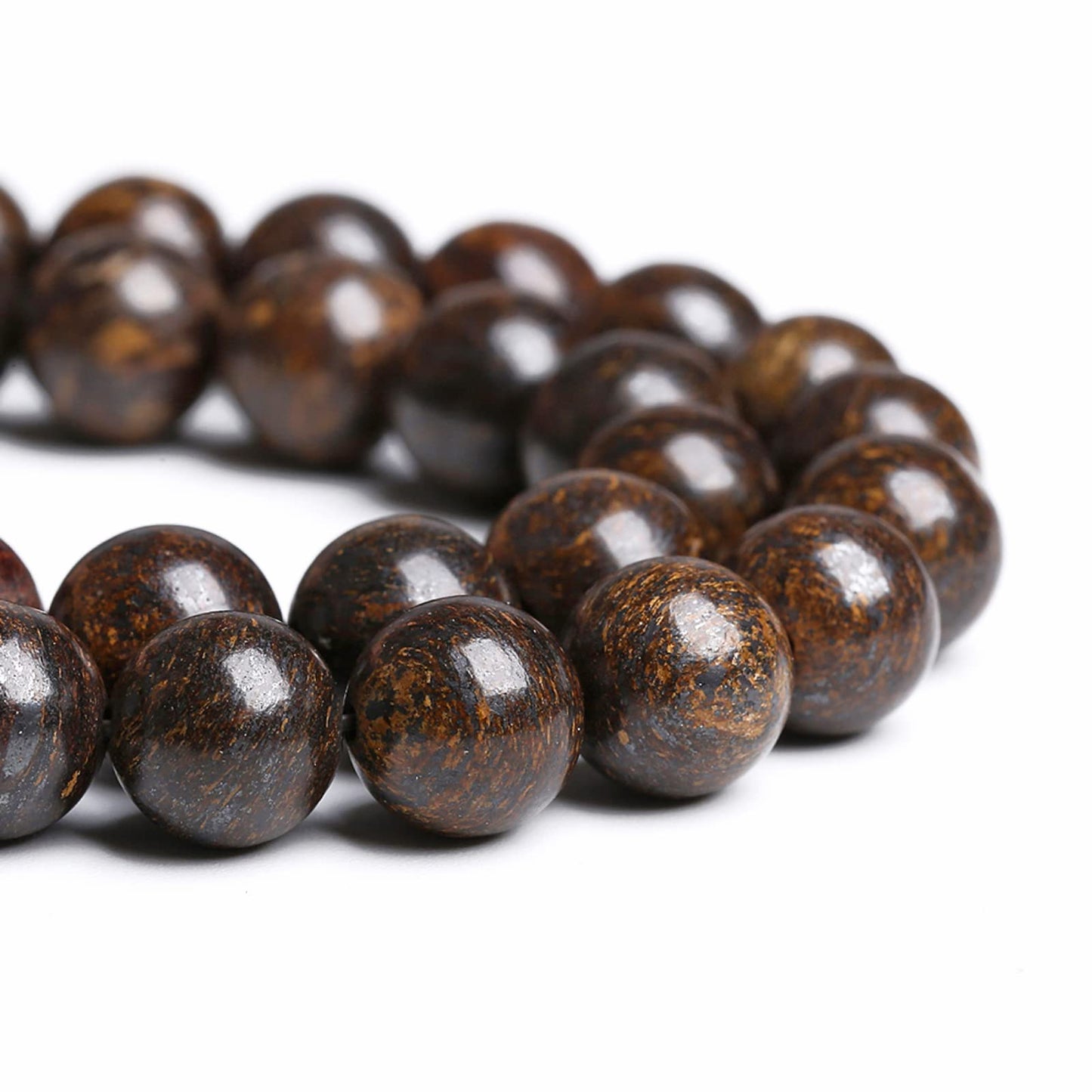 12MM 30PCS Natural Stone Bronzite Gemstone Spacer Loose Beads for Jewelry Making DIY Bracelet Necklace 1 Strand