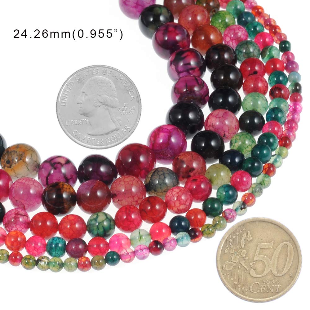 Stone Beads 4mm Multi-Color Tourmaline Gemstone Round Loose Beads Crystal Energy Stone Healing Power for Jewelry Making DIY,1 Strand 15"