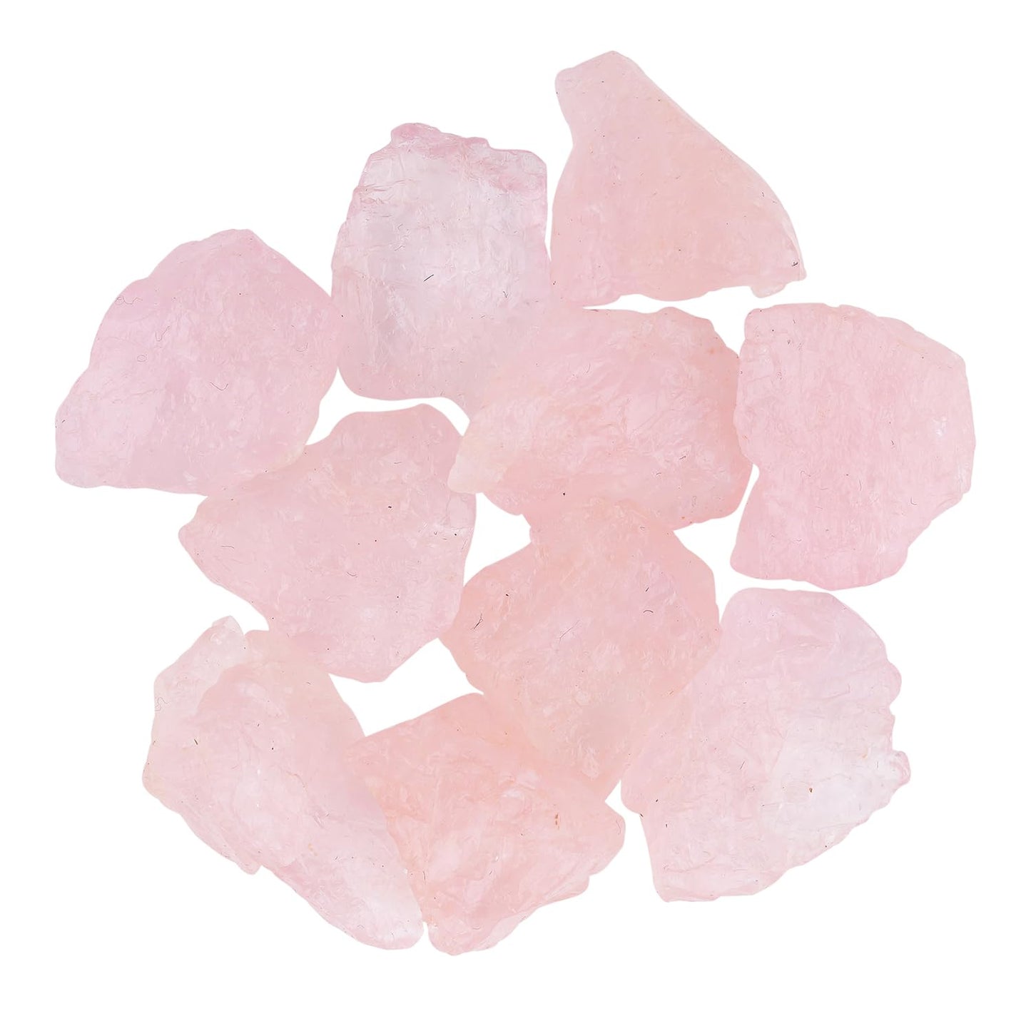 CRYSTALIS 10pcs Natural Morganite Raw Crystals, Loose Gemstone Wholesale Bulk Rough Jewelry Making Supply, Chakra Healing Stones, Wire Wrapping, DIY, Tumbling, Gem Collection (100 carats) (AAA+)