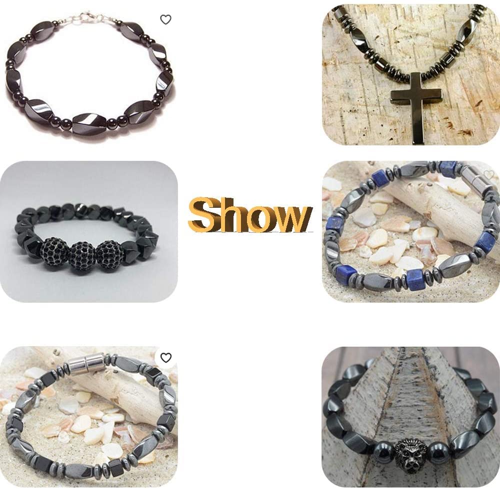 HAAMIIQII 180pcs 6mm Natural Black Hematite Loose Gemstone Beads Rondelle Shape Spacer Stone Beads for Jewelry Making DIY Bracelets Necklaces Crafting