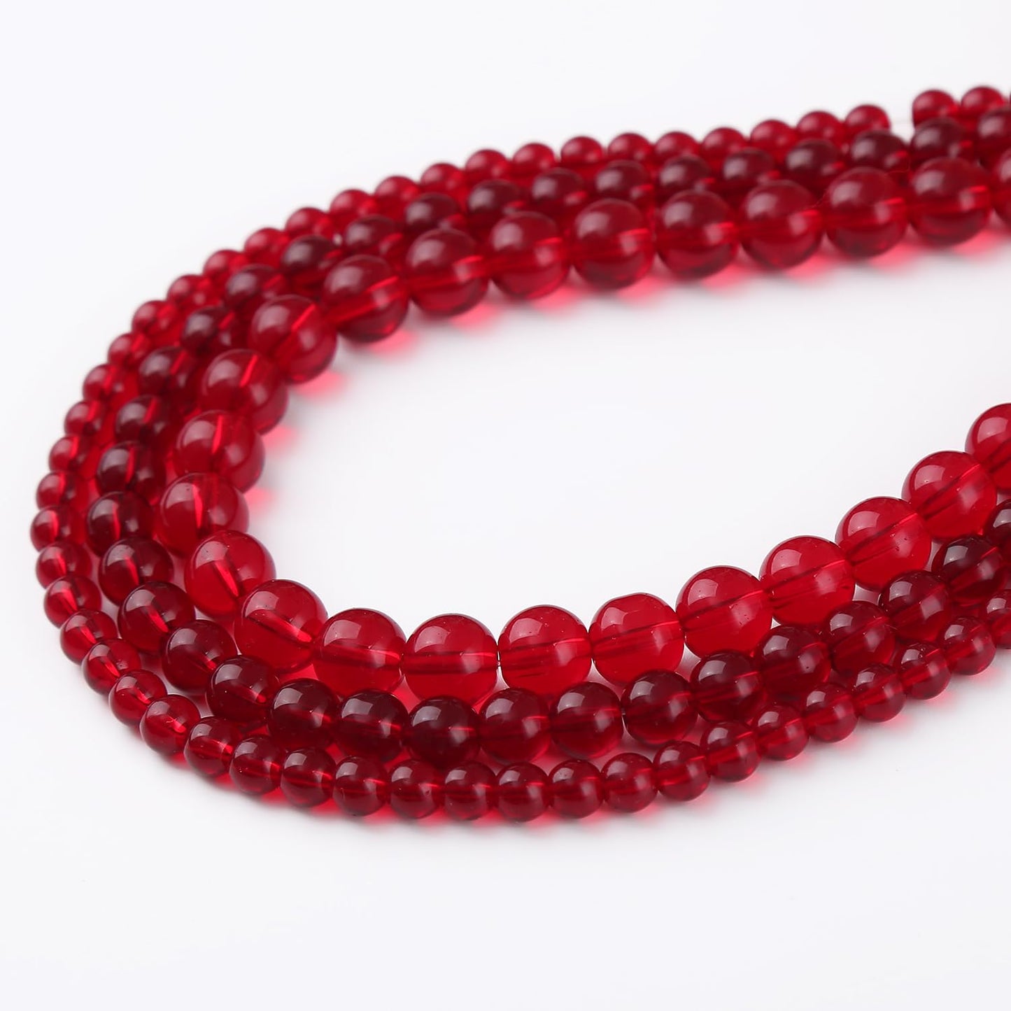 95PCS 4MM Garnet Red Glass Beads Stone Beads Natural Gemstone Bead Crystal Healing Energy Jewelry Making DIY 16 inches