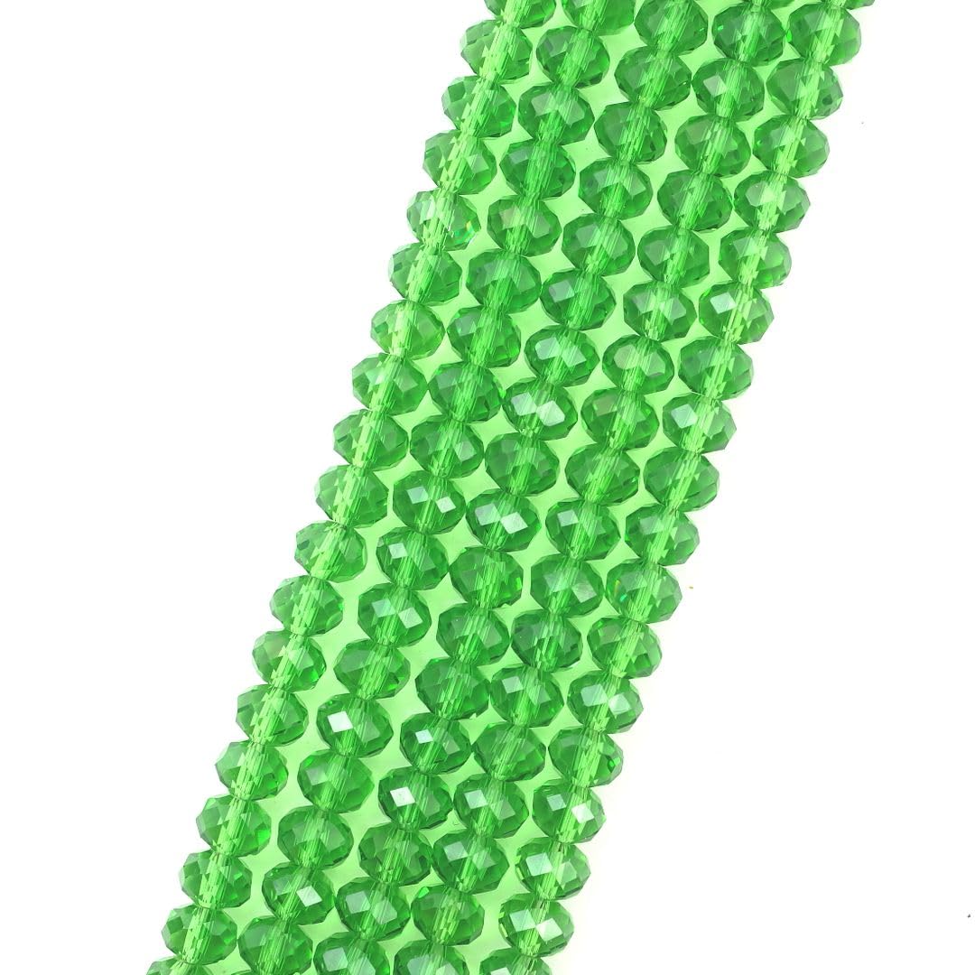 1000pcs Czech Faceted Rondelle Crystal Glass Loose Beads 6mm Spacer Bulk Peridot Green for DIY Craft Jewelry Making CCR616