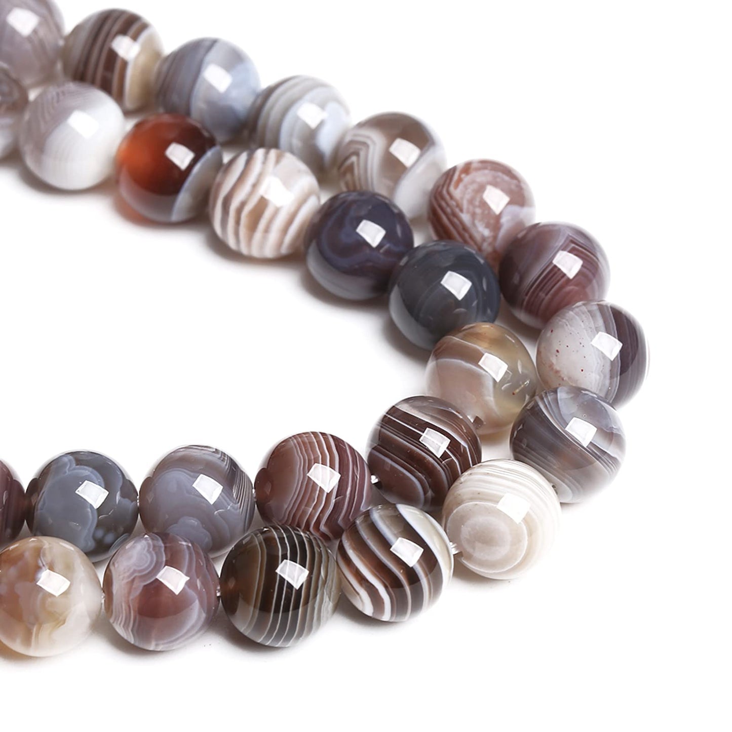 10MM 38PCS Natural Gemstone Stone Botswana Sardonyx Agate Beads for Jewelry Making DIY Bracelet