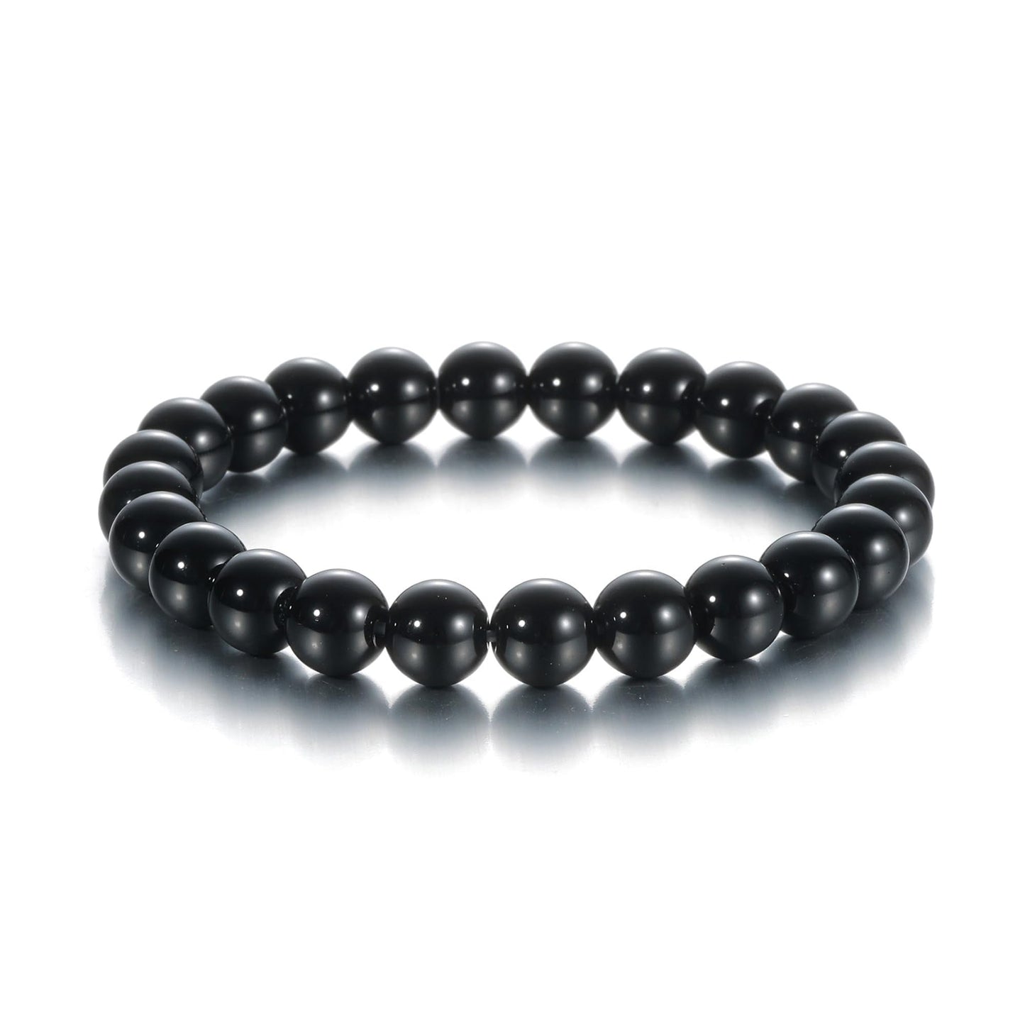 Udolfly Womens Crystal Beaded Bracelets for Women Men Protective Energy Bracelet Natural Gemstone Bead Bracelet 4mm Obsidian
