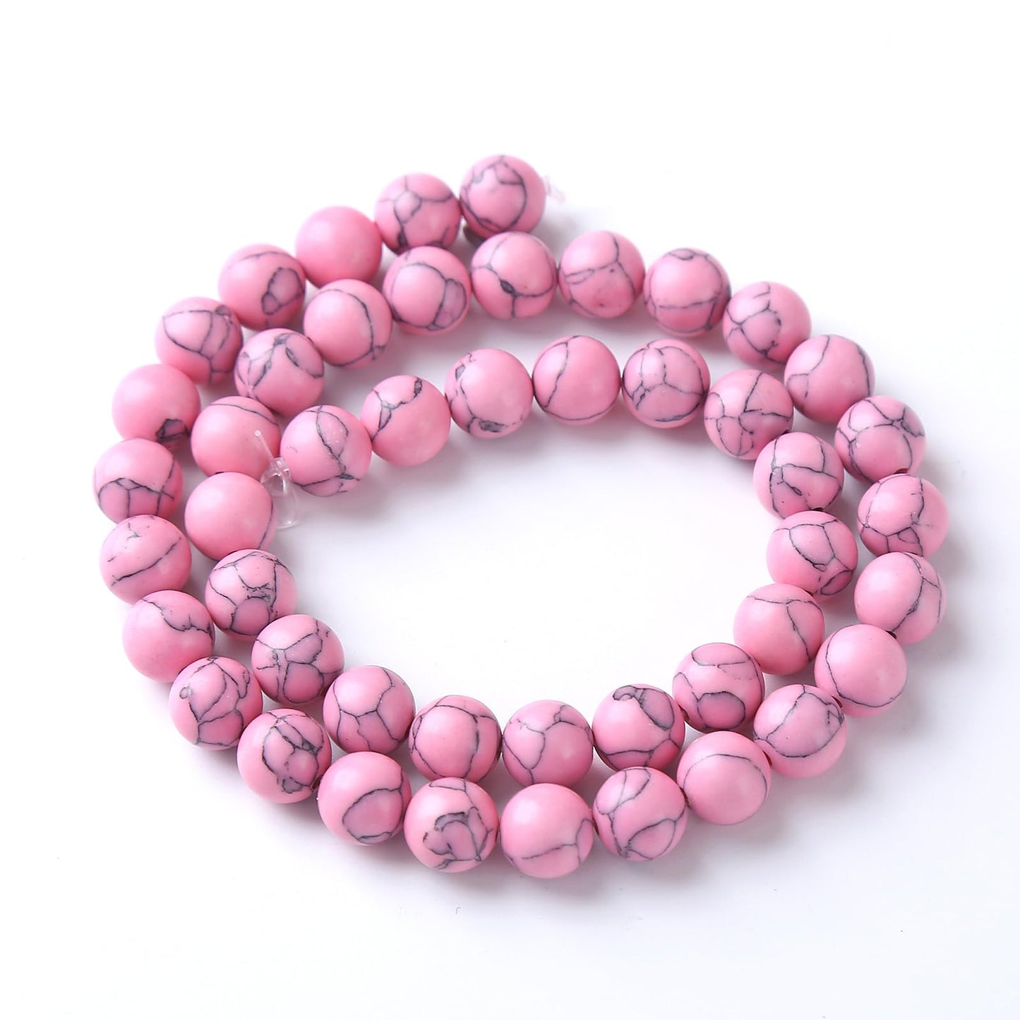 8MM 46PCS Pink Turquoise Spacer Loose Beads for Jewelry Making DIY Bracelet Necklace