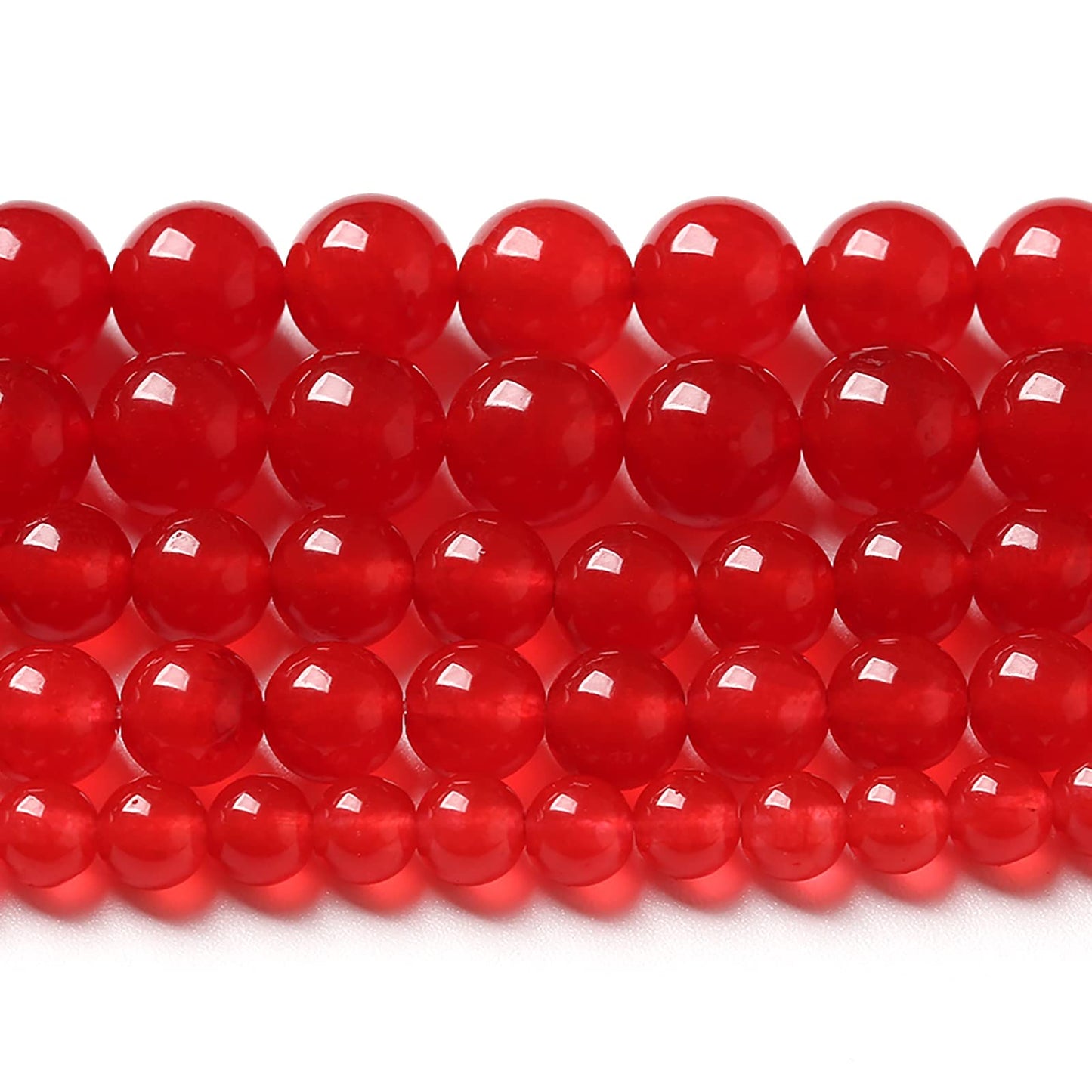 6MM 60PCS Natural Stone Red Chalcedony Jade Round Loose Beads for Jewelry Making DIY Bracelet Necklace