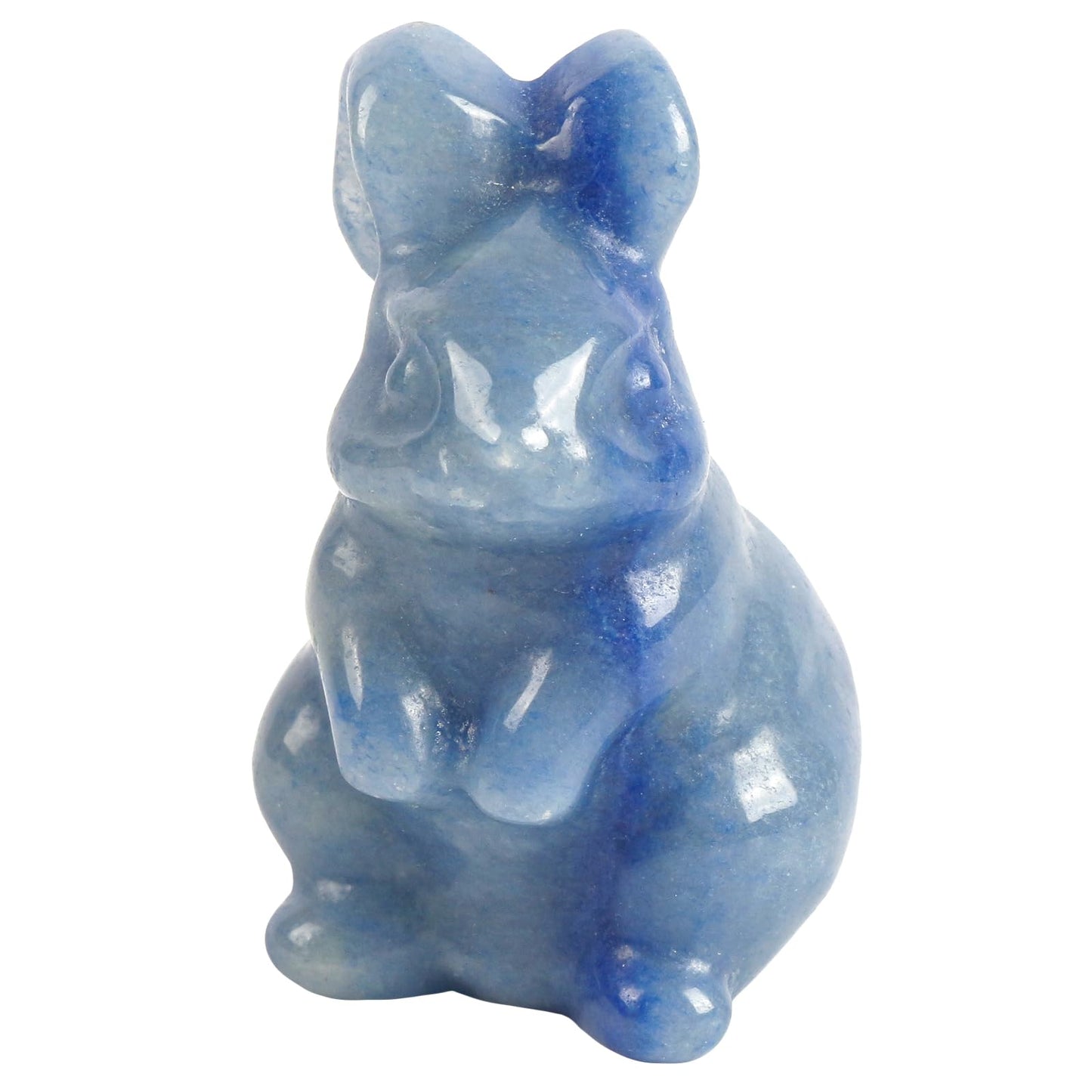 Loveliome Rabbit Crystal Decor Figurines, 2 Inches Natural Healing Stones Hand Carved Sculpture Ornaments Colletctible, Blue Aventurine