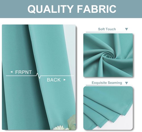 ChrisDowa Small Window Curtains - Thermal Insulated Grommet Room Darkening Panels, Aqua | 29 x 40 Inch