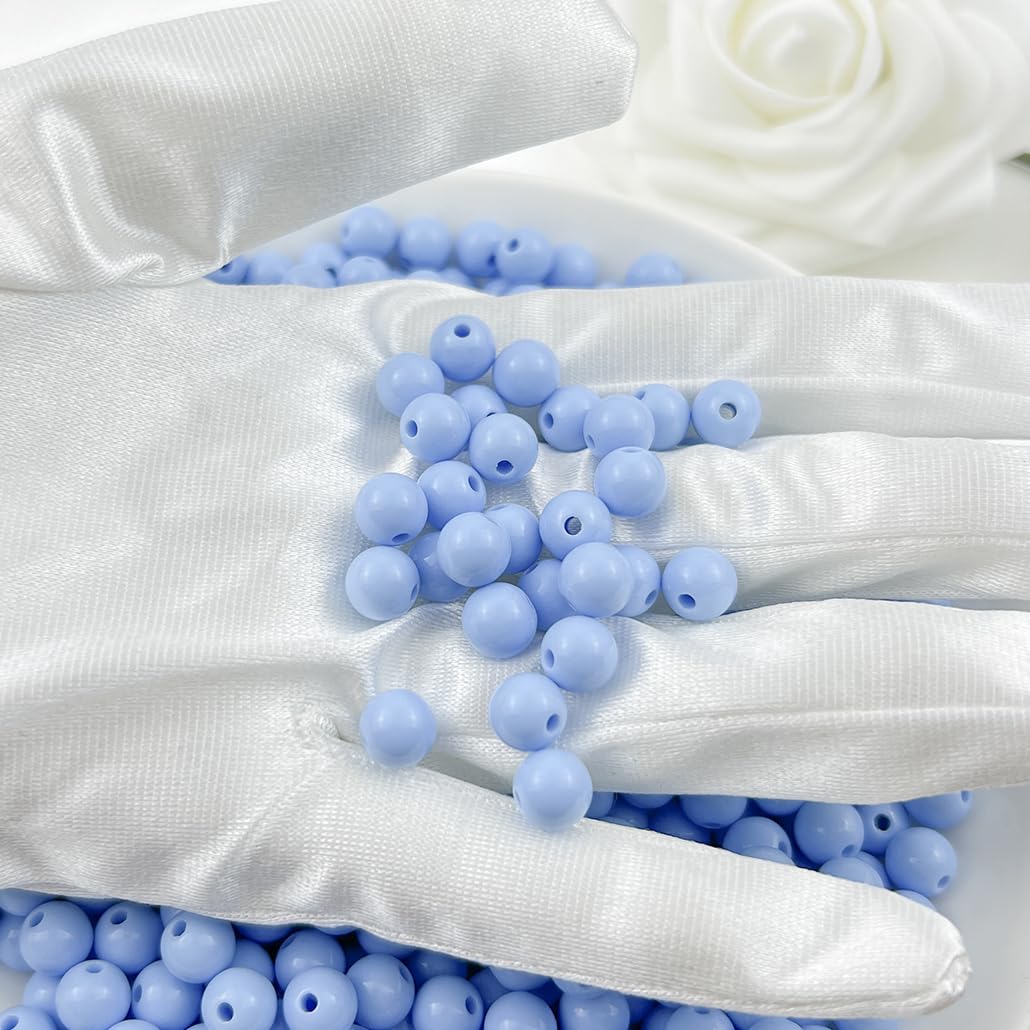 Mulutoo 1000 Pieces 6MM Acrylic Round Beads - Blue