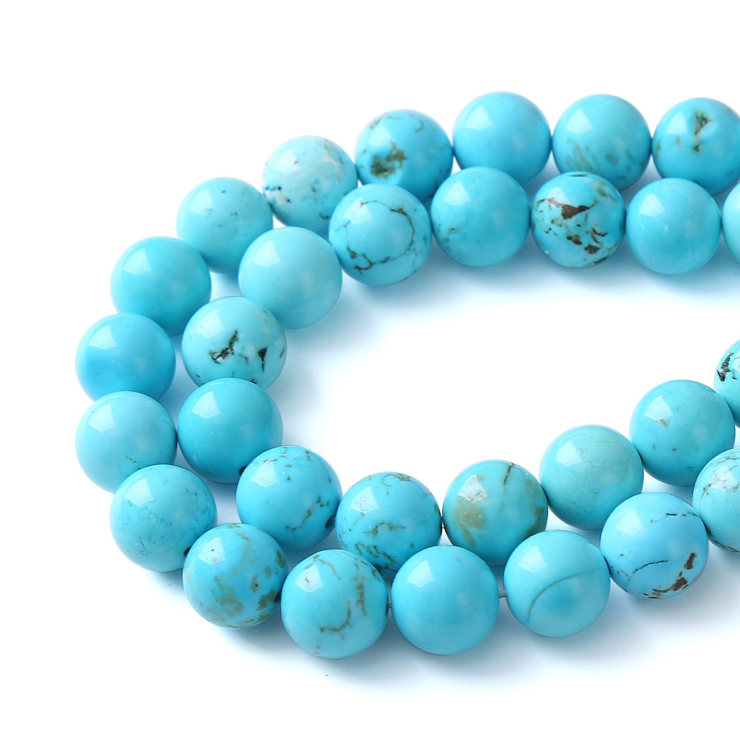 10MM 38PCS Natural Stone Turquoise Beads for Jewelry Making DIY Bracelet