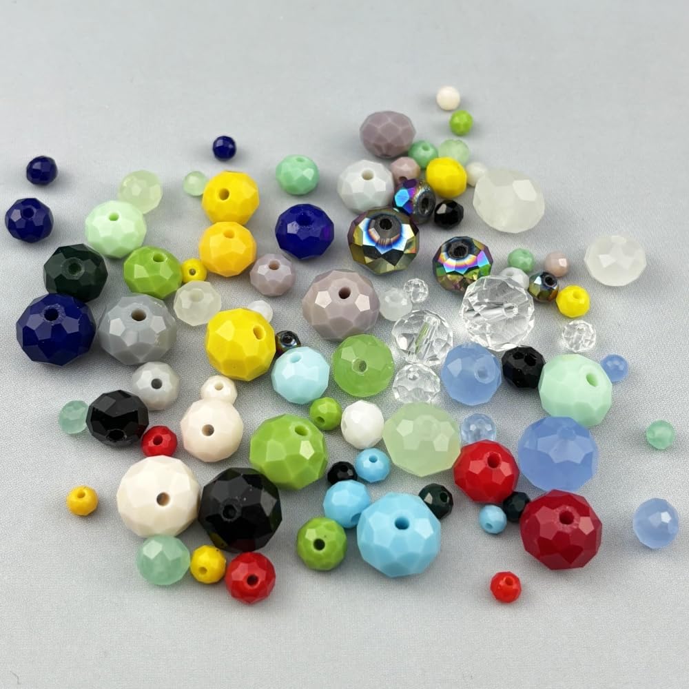 Pinhoollgo 100pcs 8mm Crystal Glass Beads Faceted Rondelle Glass Spacer Beads for Bracelets Necklace Pendants Earrings Key Chains Jewelry Making(Mint Green Porcelain)
