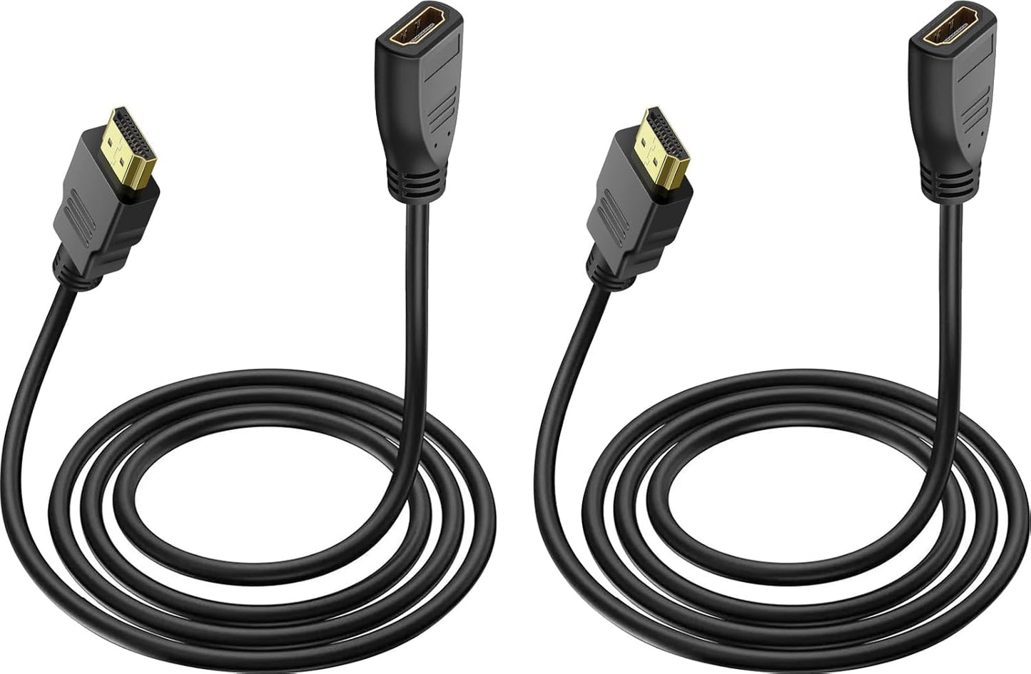 SAISN 5 2 Pack 1080P HDMI Extension Cable Feet, HDMI Extender Cable High Speed HDMI Male to Female Adapter Cable HDMI